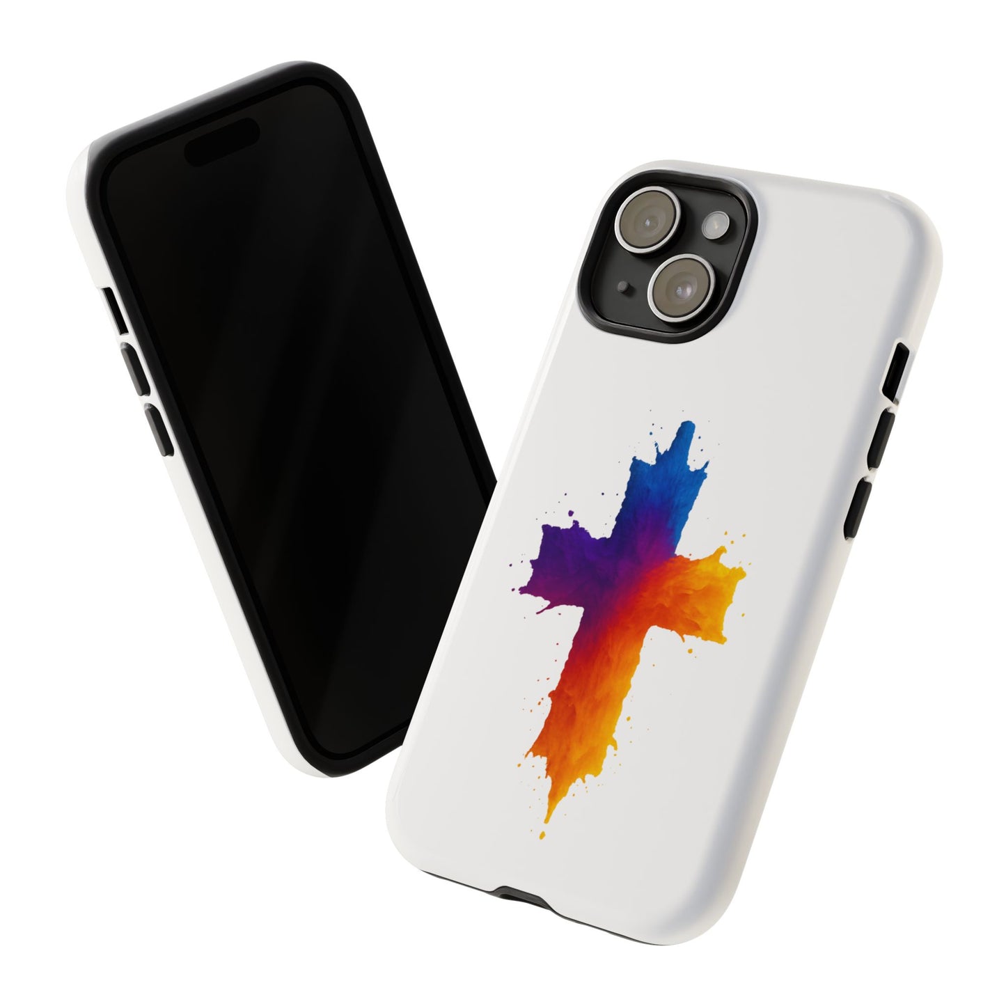 Christian iPhone Case – Watercolor Cross Phone Cover, Faith Gift for Her or Him, Inspirational iPhone Accessory