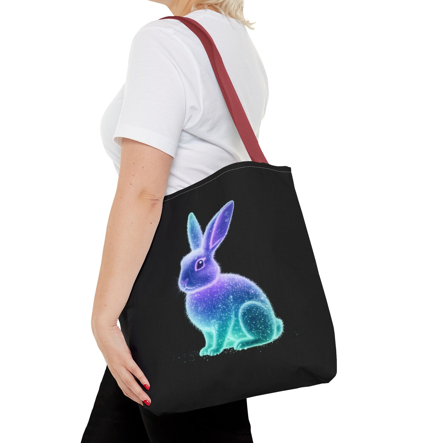 Bioluminescent Easter Bunny Tote Bag Easter Bag Easter Tote Reusable Shopping Bag