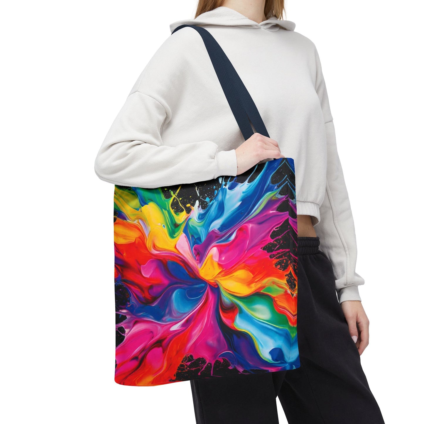 Vibrant Abstract Swirl Tote Bag | Colorful Expressionism Canvas Tote – Bold Art Accessory & Eco-Friendly Gift for Art Lovers