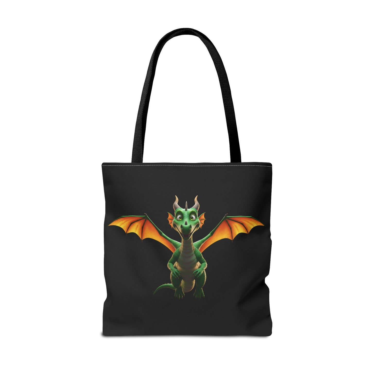 Double-Sided Fantasy Dragon Tote Bag - Cute Green & Blue-Red Dragons, Eco Canvas Book Lover Gift, Reusable Shopping Tote