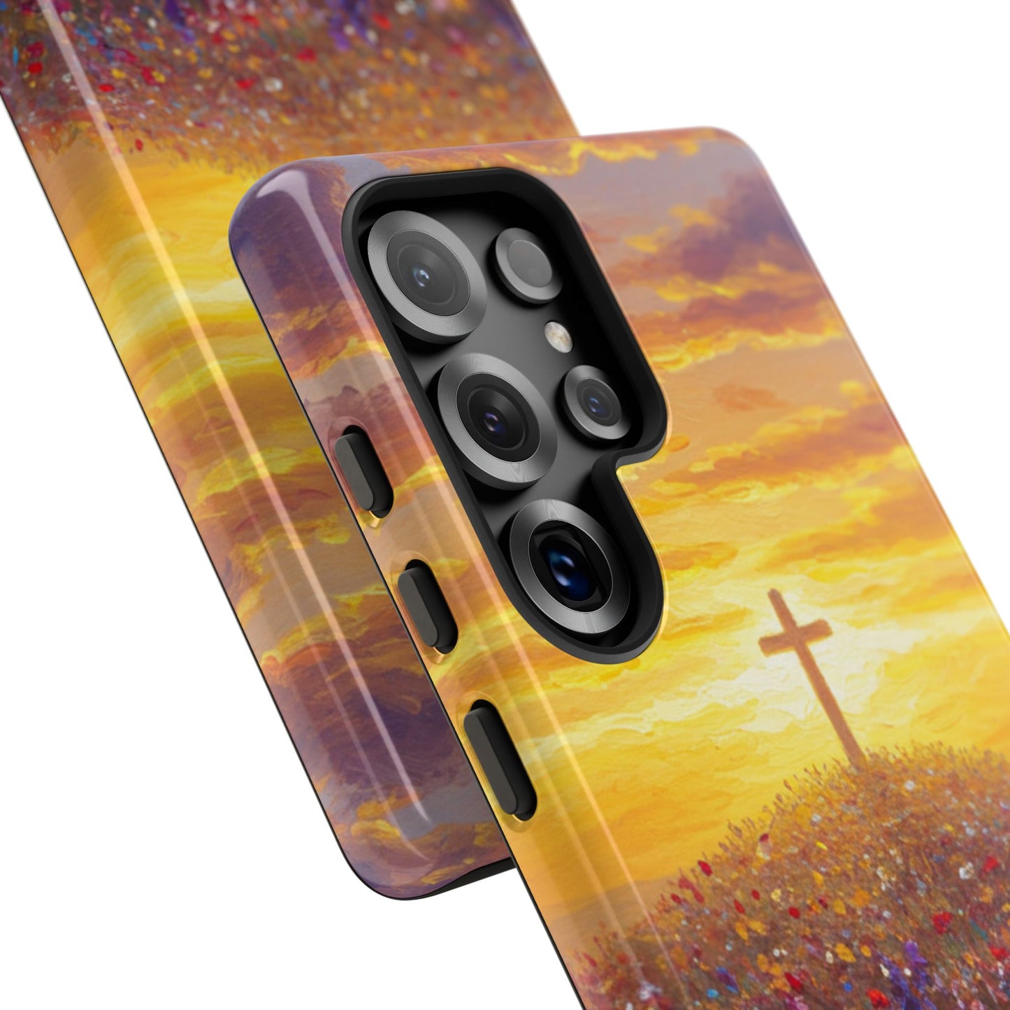 Samsung Phone Case - Monet Style Cross Christian Phone Case Spiritual Case Inspirational Samsung Case