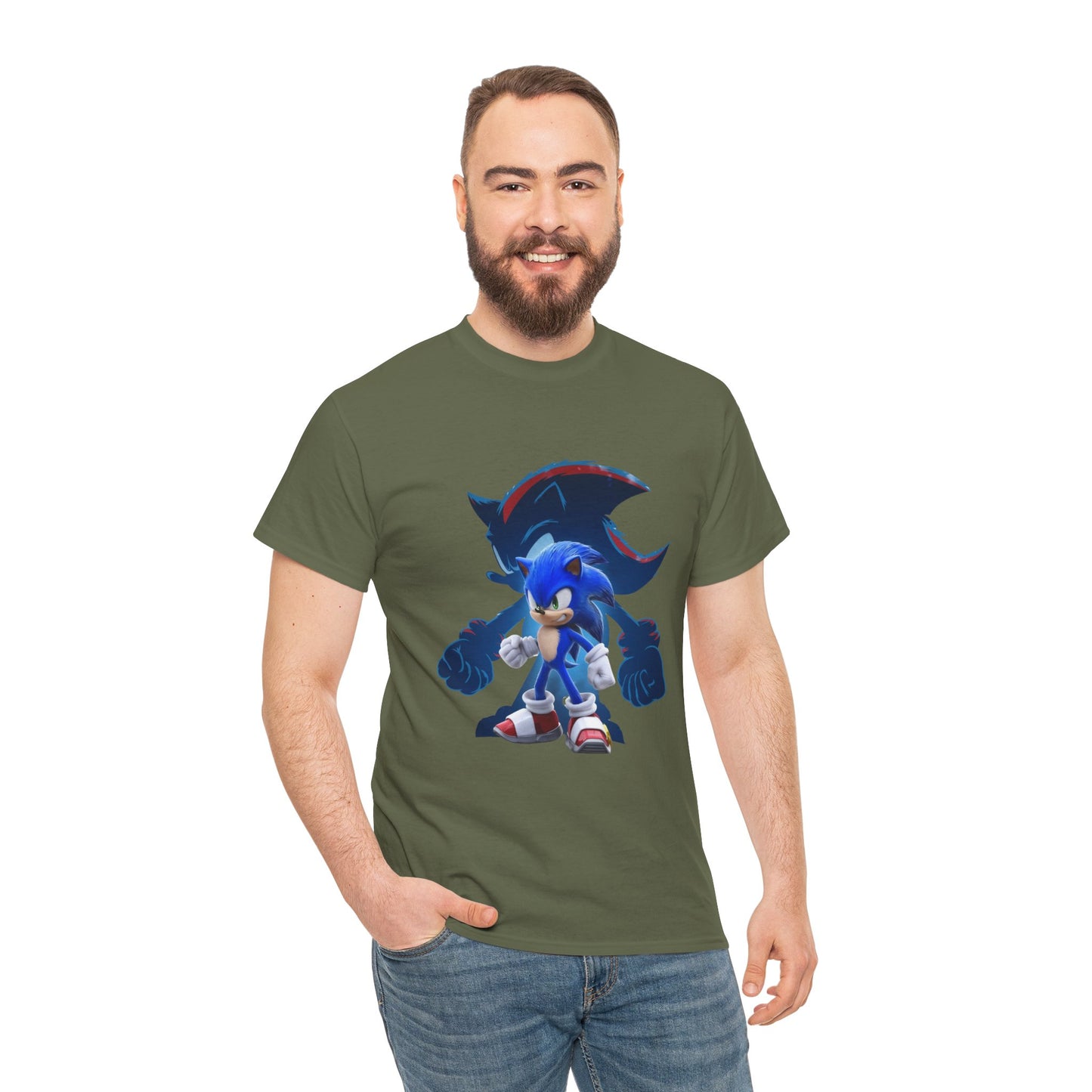 Blue Speed Hero Graphic Tee | Retro Gaming Legend T-Shirt | Fan Inspired Gamer Apparel | Cool Vintage Style Unisex Shirt for Adults & Teens