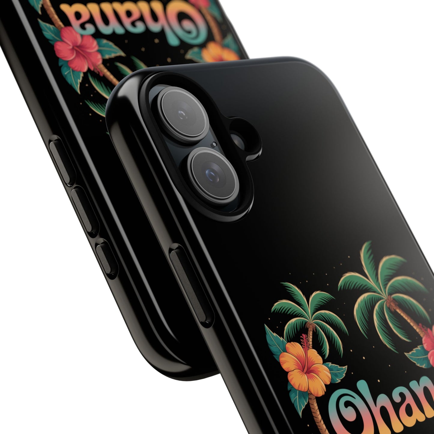 Tropical Ohana iPhone Case - Beach Vibes Cover with Palms, Hibiscus and Turtles - Rugged and Glossy Summer Phone Protector