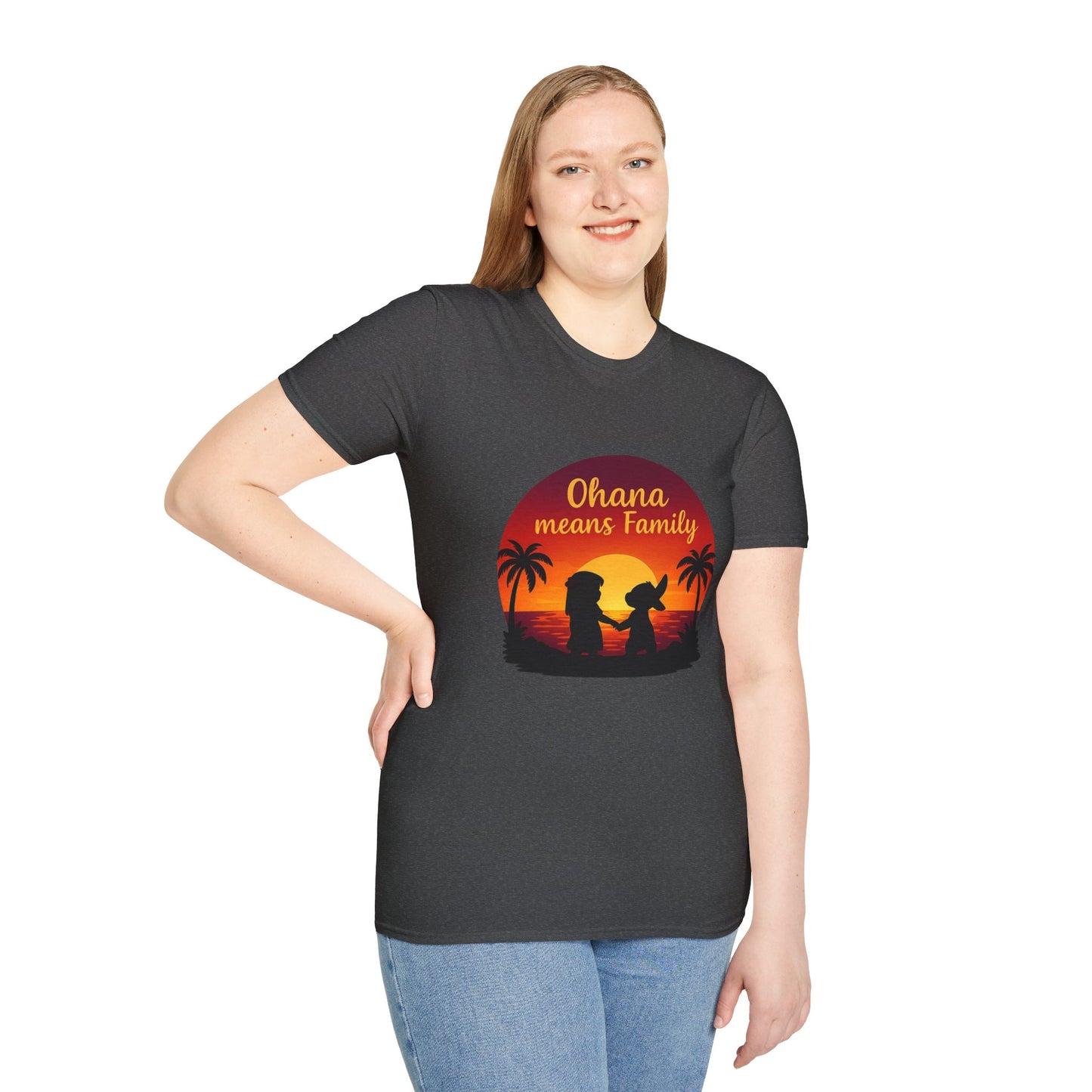 Ohana Means Family Shirt - Cute Sunset Graphic Tee, Hawaiian Family Quote Shirt, Family Inspired T-Shirt, Matching Vacation Outfit