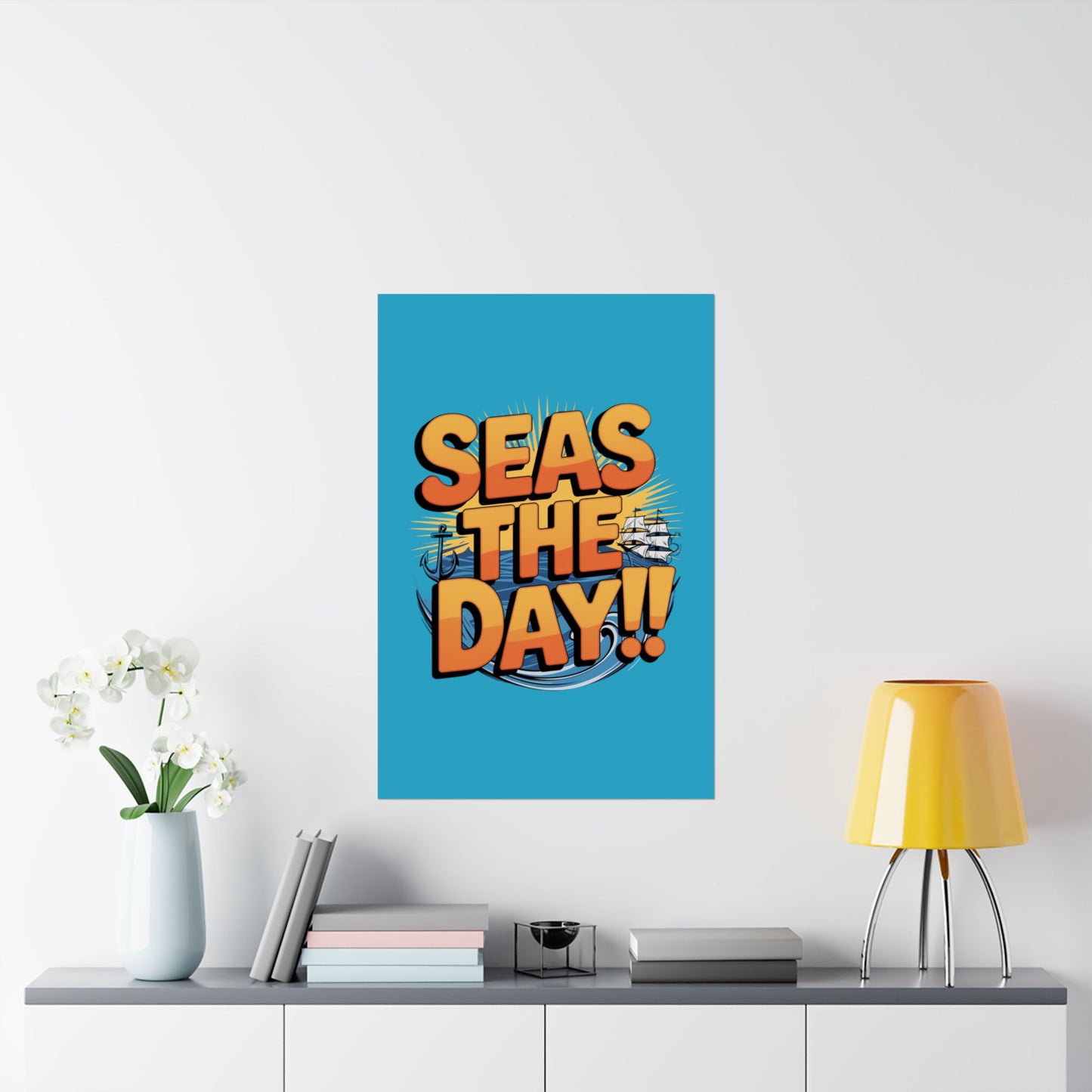 Vertical Poster - Seas The Day Pun Print