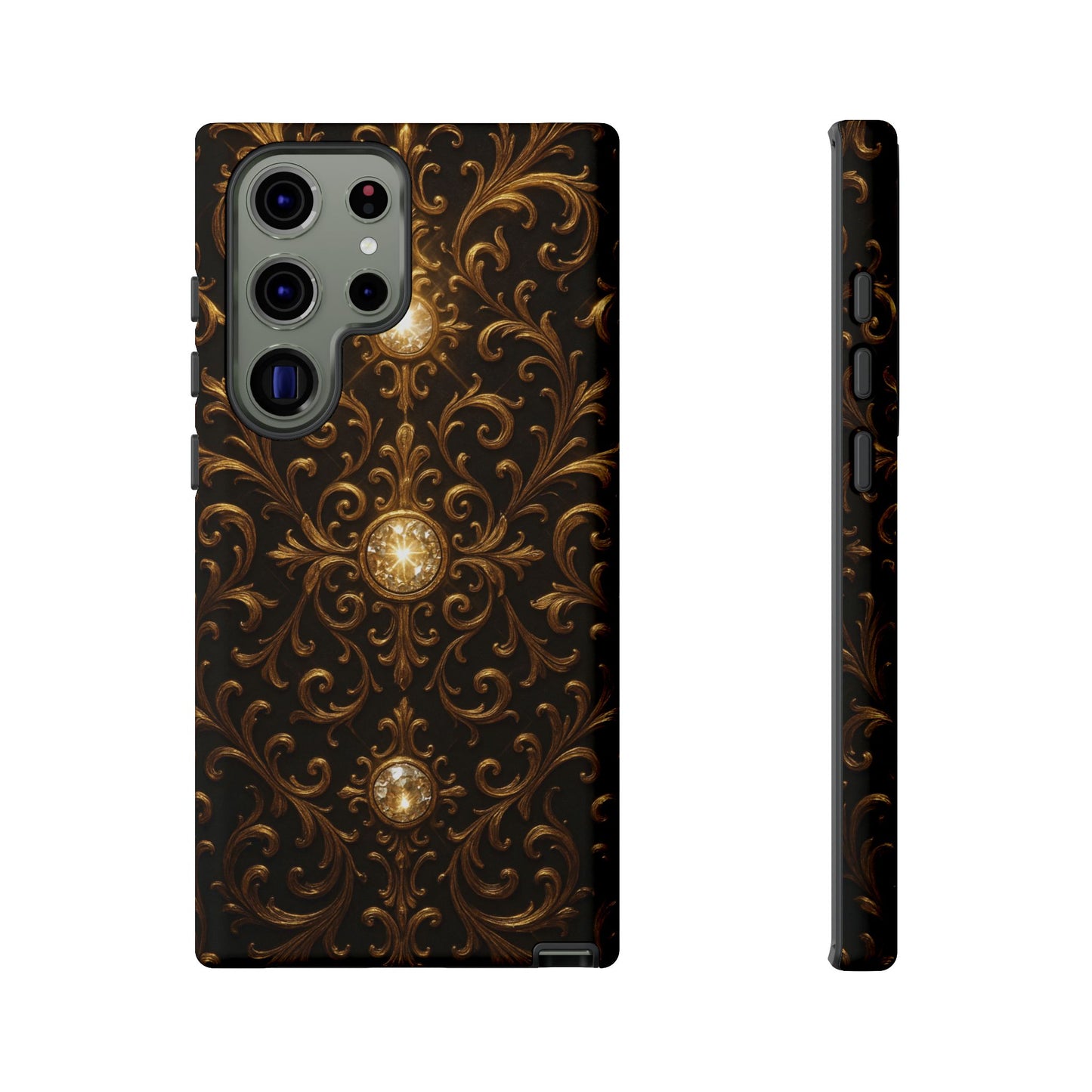 Luxury Baroque Samsung Case β Elegant Gold Ornate Floral Phone Cover for Galaxy