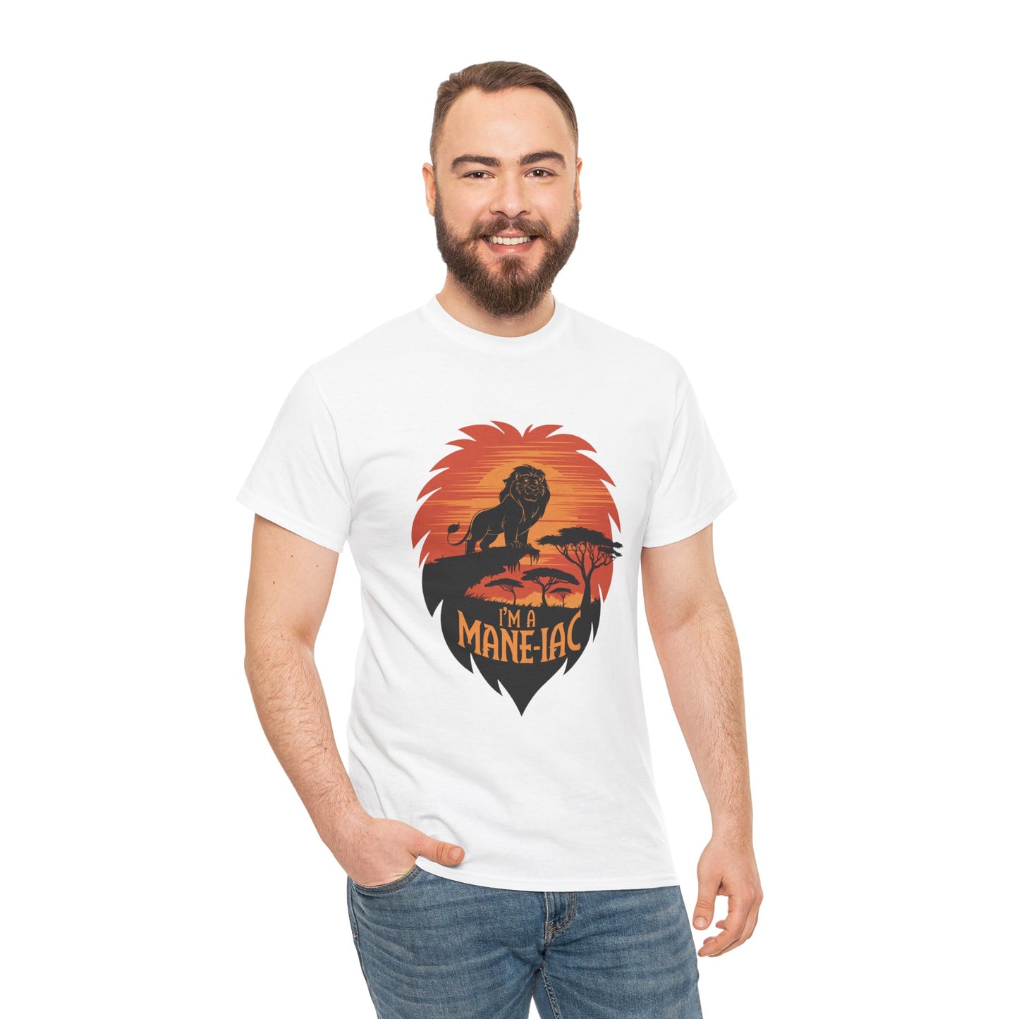 I’m a Mane-iac Lion Classic Fit Tee – Clean Stylized Animal Art, Funny Mane Pun, Everyday Quiet Luxury, Perfect for Smart Casual Looks