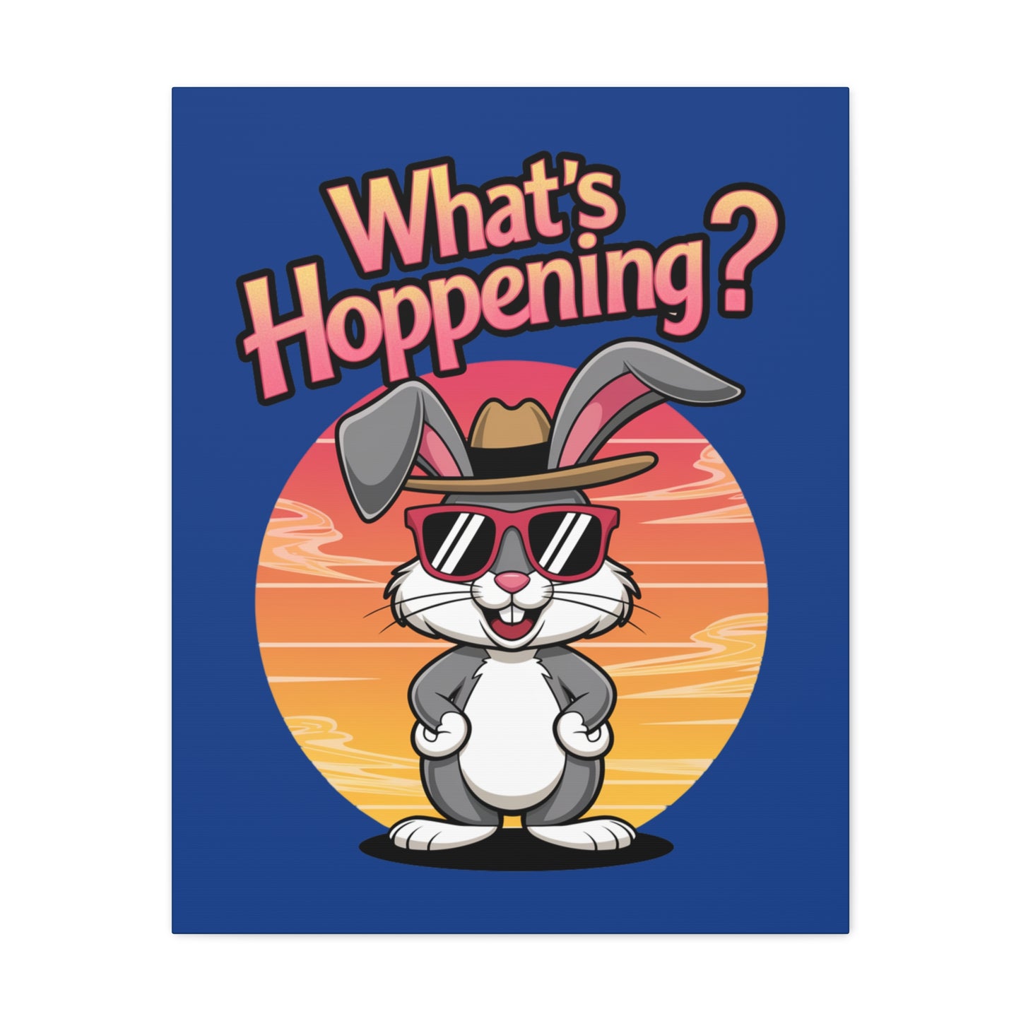 What's Hoppening Canvas Art; Bunny Art; Rabbit Canvas