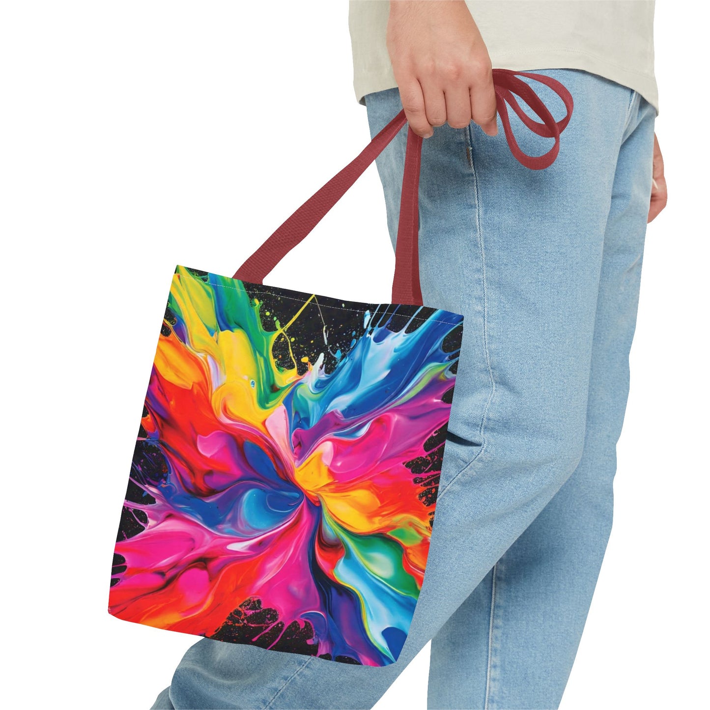 Vibrant Abstract Swirl Tote Bag | Colorful Expressionism Canvas Tote – Bold Art Accessory & Eco-Friendly Gift for Art Lovers