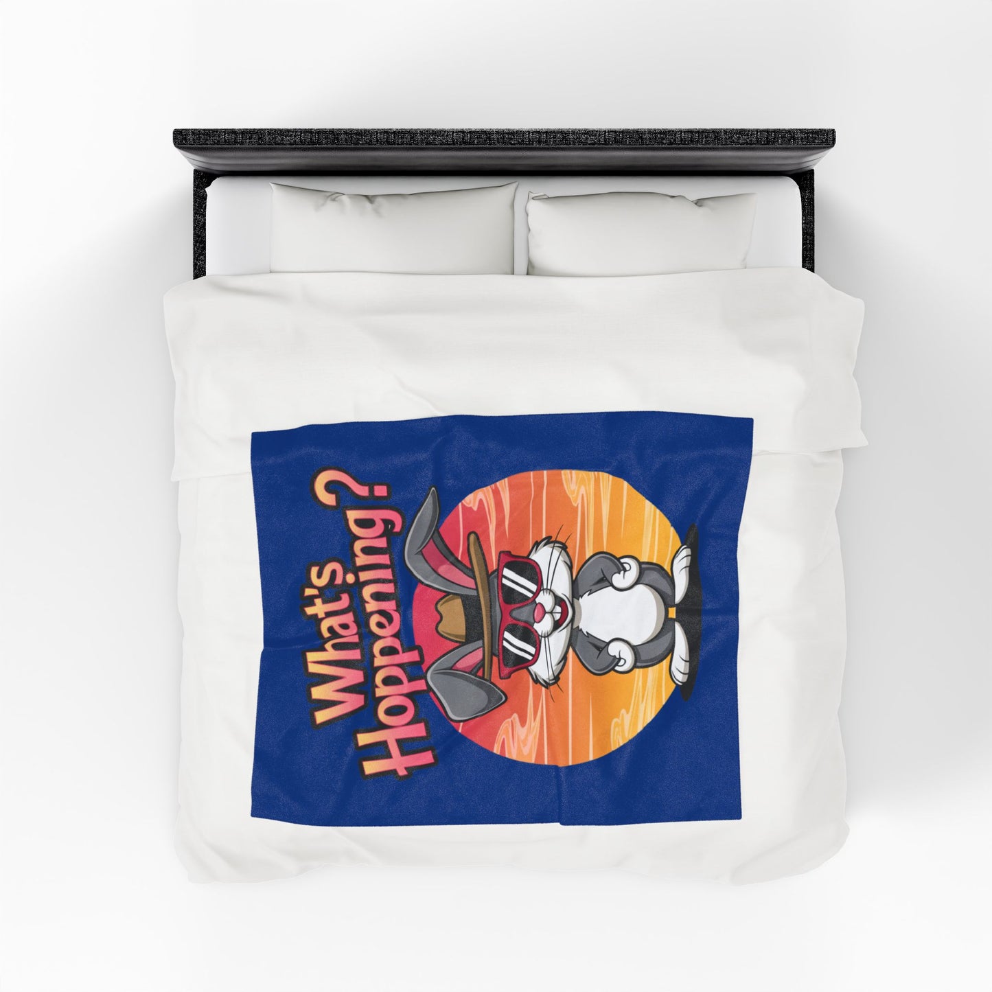 Plush Blanket - What's Hoppening Bunny Design