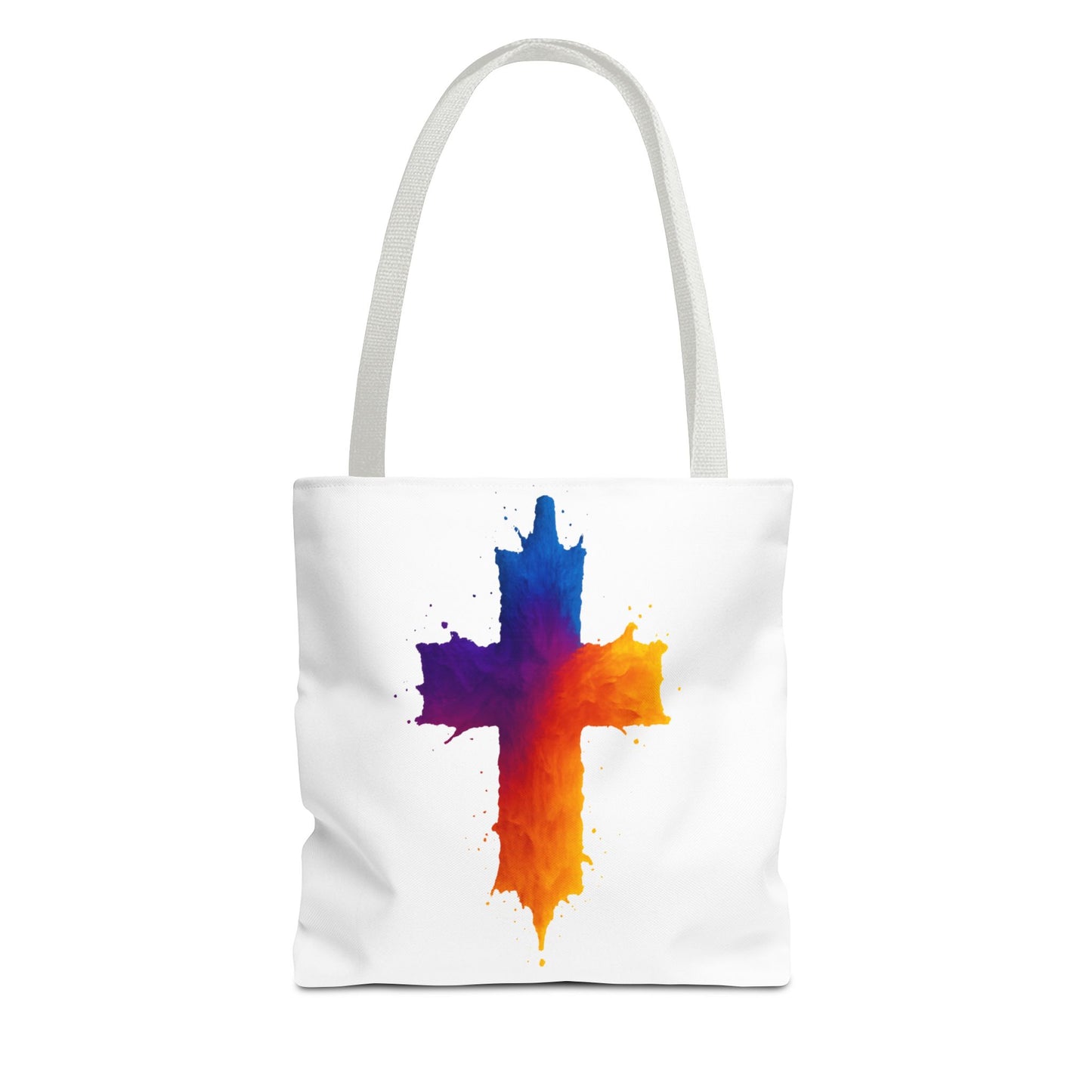 Watercolor Cross Tote Bag, Faith Tote, Christian Gift Bag, Religious Art Shoulder Bag, Inspirational Everyday Carry, Spiritual Cross Design Tote