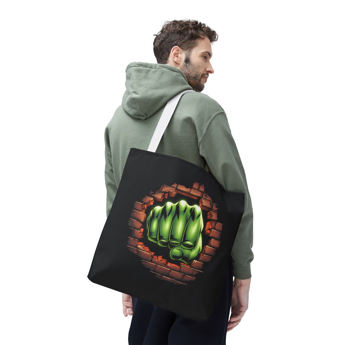Green Fist Tote Bag, Comic Book Bag, Geeky Gift, Tote for Geeks, Reusable Bag