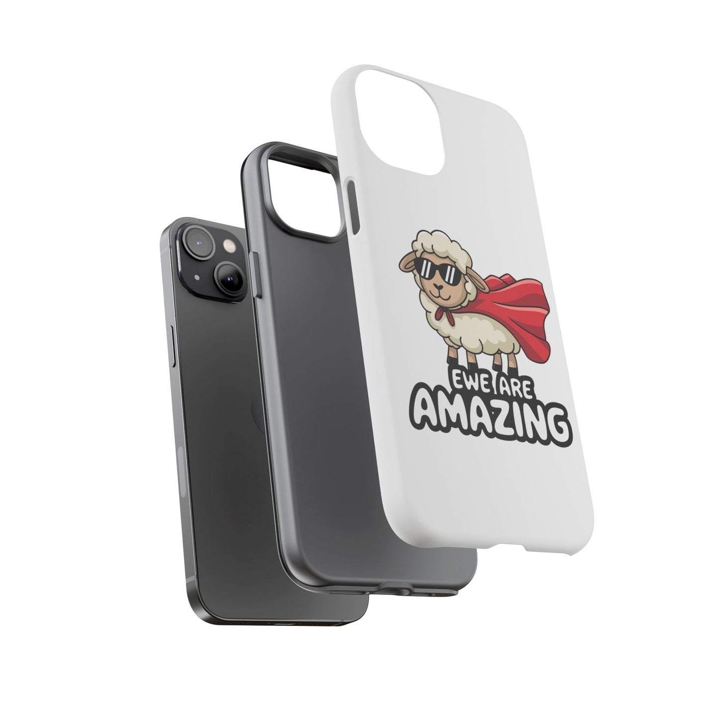 Funny iPhone Case - Cute Sheep Phone Cover - "Ewe Are Amazing" Animal Pun Gift - Motivational iPhone Case - Gift for Her or Him