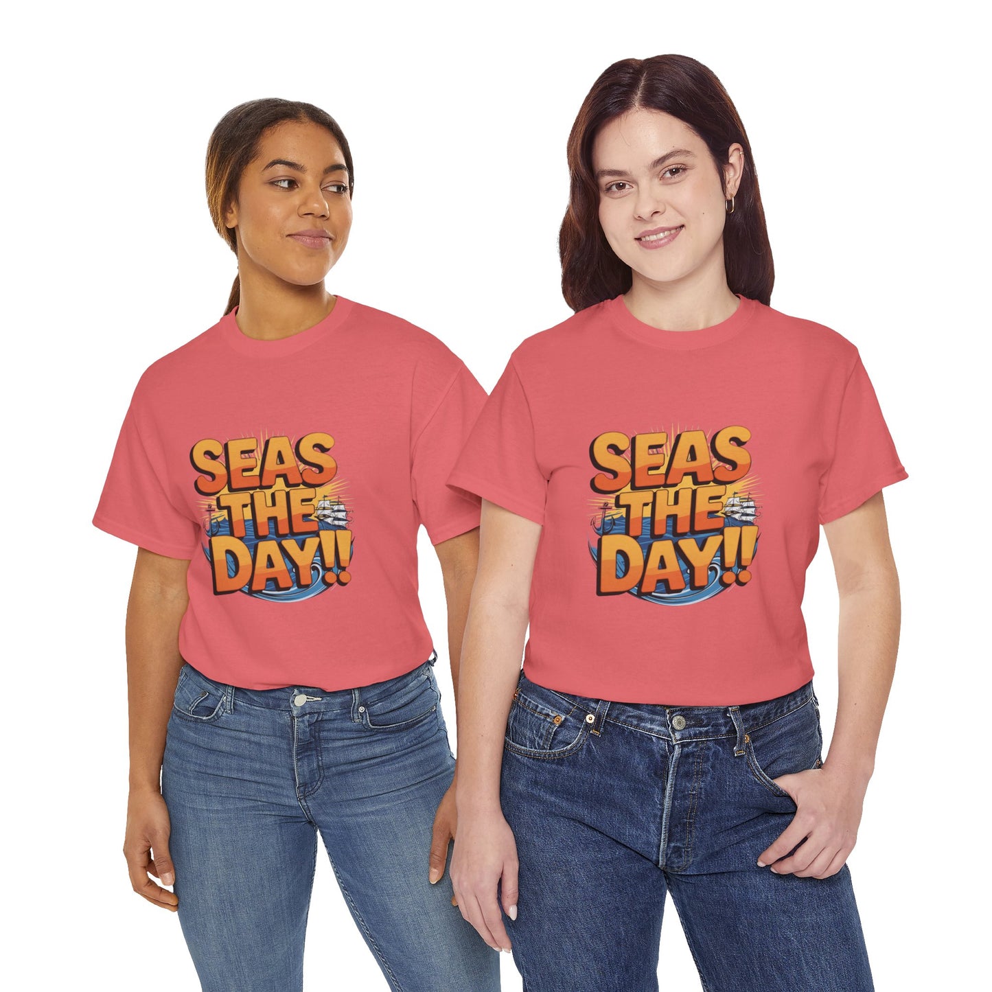Seas The Day!! Tee • Ocean Pun Graphic Shirt • Comfort Colors Unisex Beachy Vibes • Nautical Aesthetic • Gift for Sea Lovers & Summer Vacays