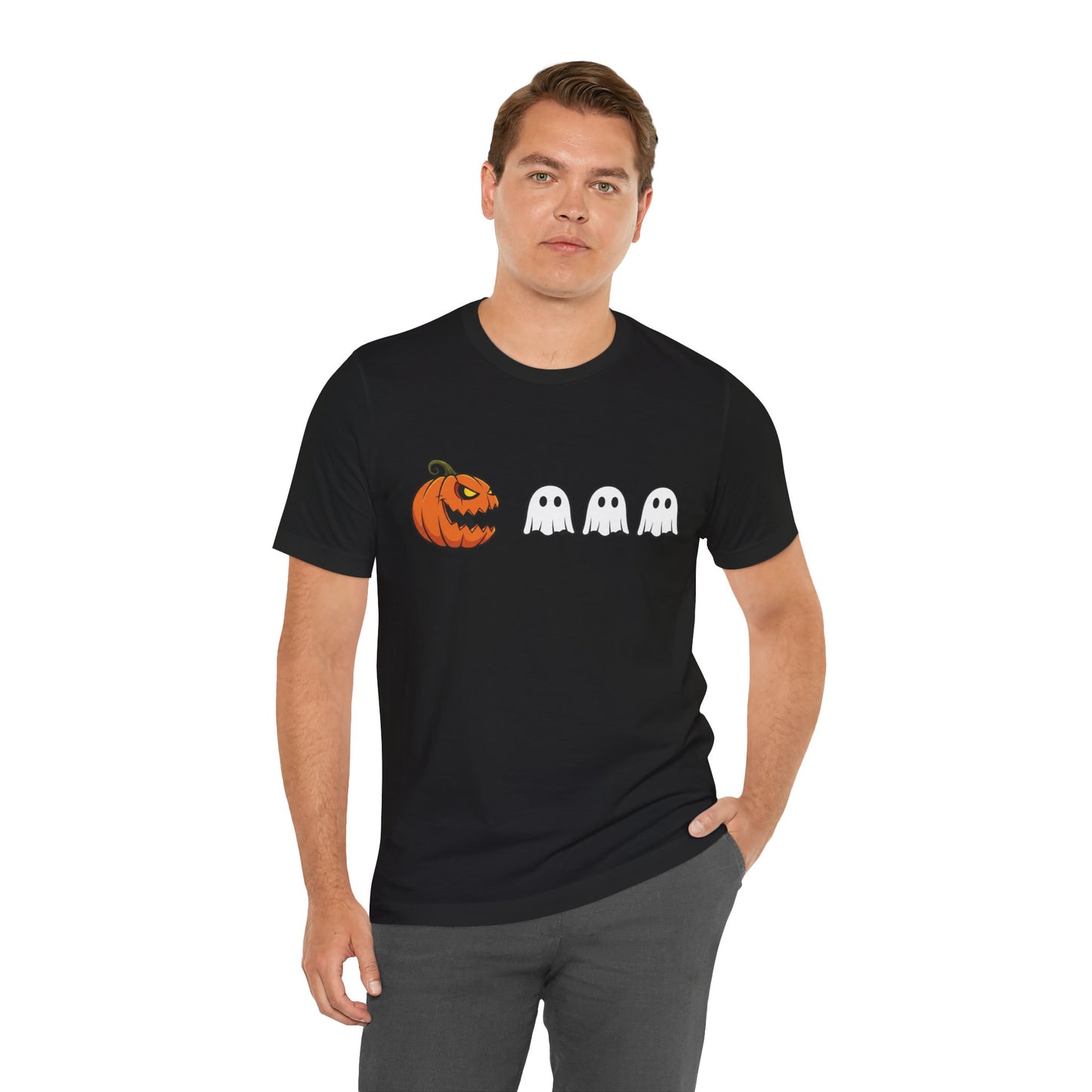 Pumpkin Pac-Man Shirt, Halloween Arcade Tee, Pumpkin Chase Ghosts Tee, Retro Gaming Halloween, Spooky Season Shirt, Vintage Game Pumpkin Top
