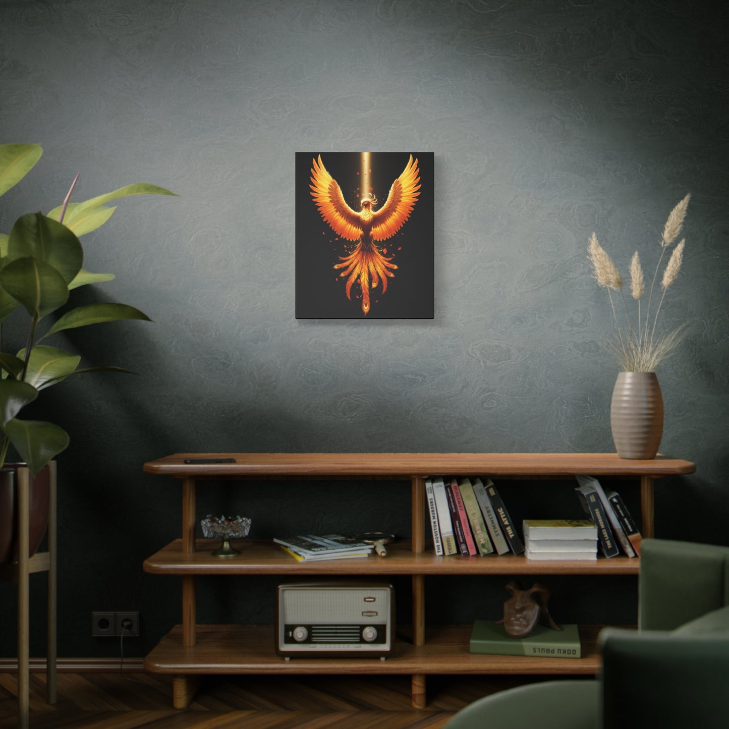 Phoenix Canvas Firebird Art Fire Bird Decor Modern Home Decor Legendary Bird Art