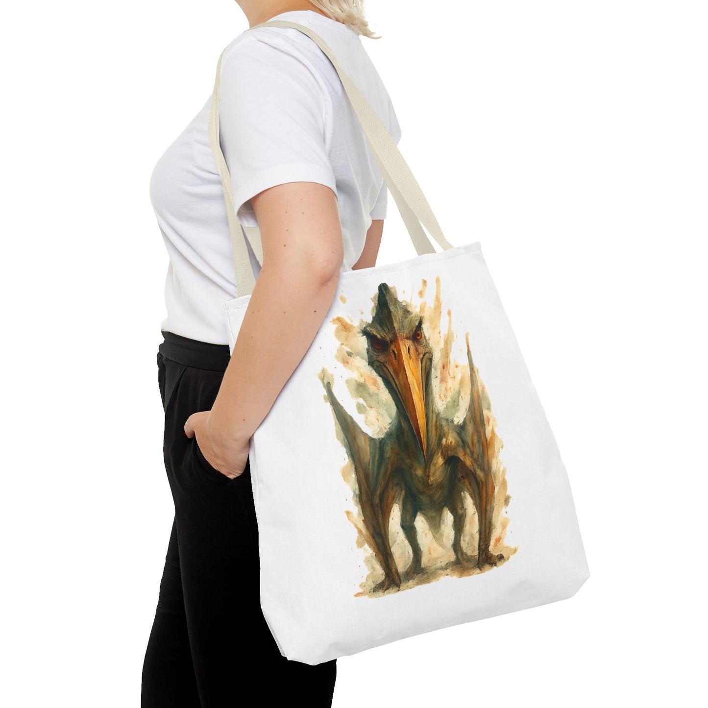 Quetzalcoatlus Tote Bag | Dinosaur Art Canvas Shopper | Prehistoric Pterosaur Gift for Dino Lovers | Eco-friendly Reusable Bag Jurassic Tote