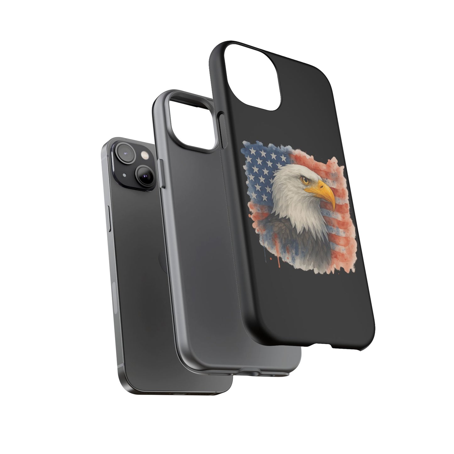 Patriotic Eagle Phone Case for iPhone - Tough Cases with American Flag Design 4th of July Case Memorial Day Veteran's Day