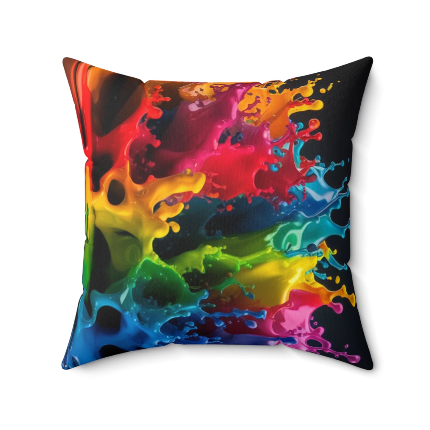 Colorful Splash Art Square Pillow | Vibrant Home Decor