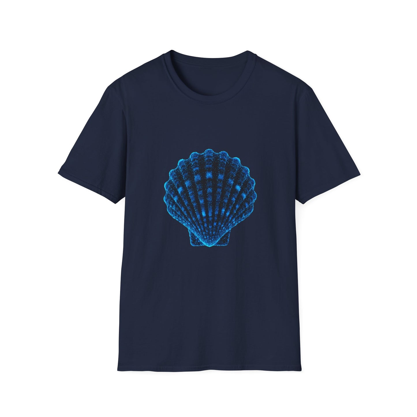 Geometric Digital Shell T‑Shirt • Nature Inspired Graphic Tee • Cottagecore, Y2K Nostalgia, Bold Minimalist Women & Men Gift