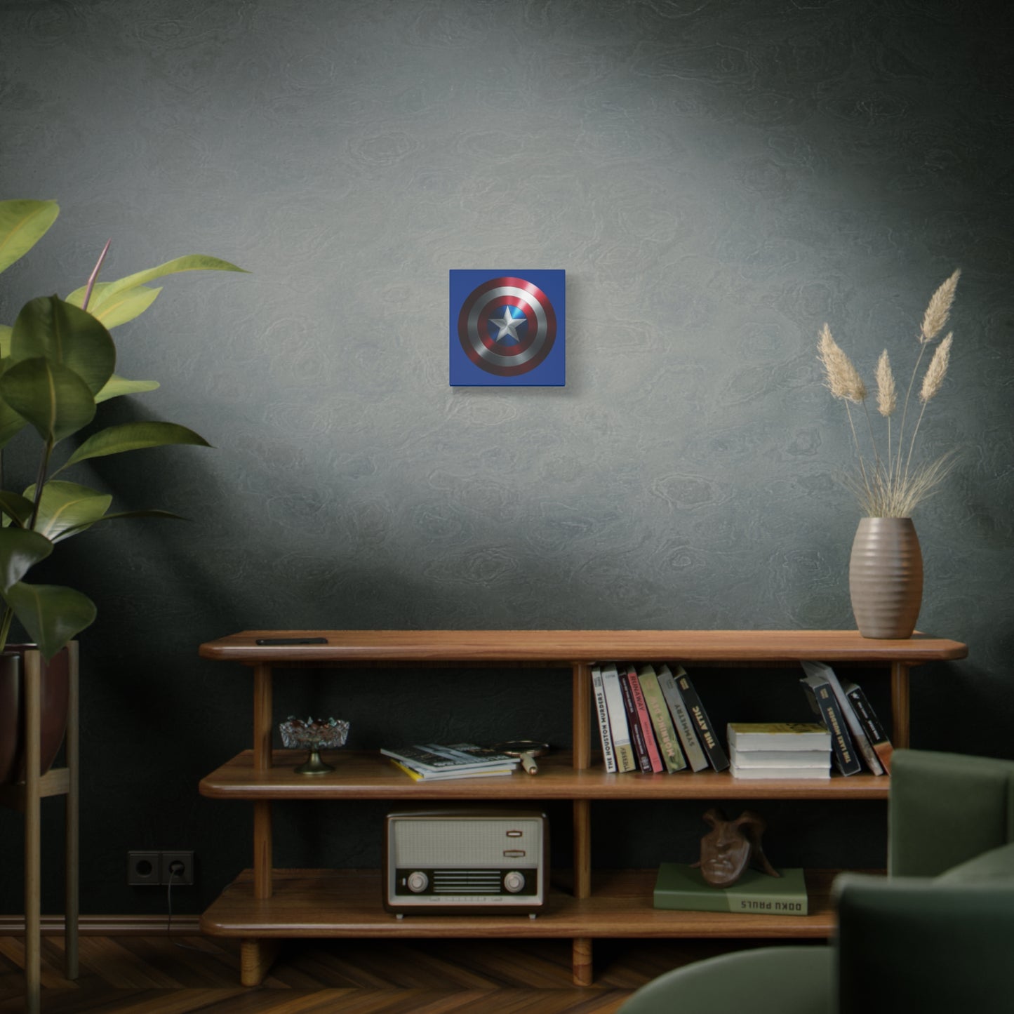 Superhero Shield Canvas Art - Stretched Matte Decor for Fans