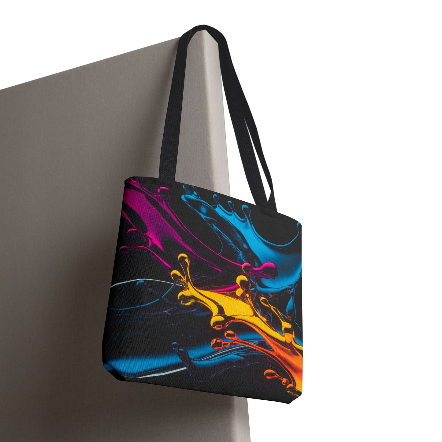 Abstract Neon Splash Tote Bag, Vibrant Colorful Art Bag, Reusable Shopping Bag, Modern Everyday Carryall, Bright Aesthetic Gift For Her