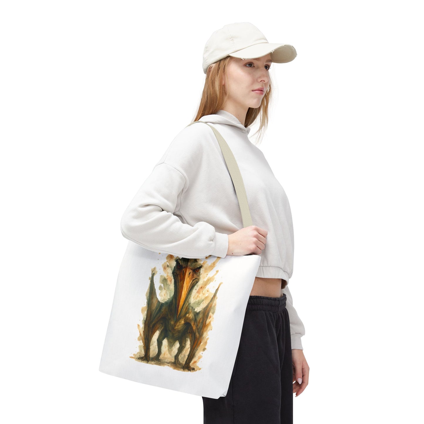 Quetzalcoatlus Tote Bag | Dinosaur Art Canvas Shopper | Prehistoric Pterosaur Gift for Dino Lovers | Eco-friendly Reusable Bag Jurassic Tote