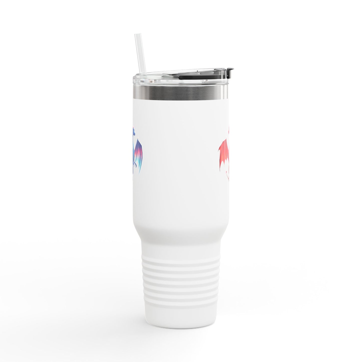Dragon Travel Mug with Straw | Fantasy Coffee Tumbler | DnD Gift for Gamers & Magic Fans | Mythical Creature Cup | 40oz Mug