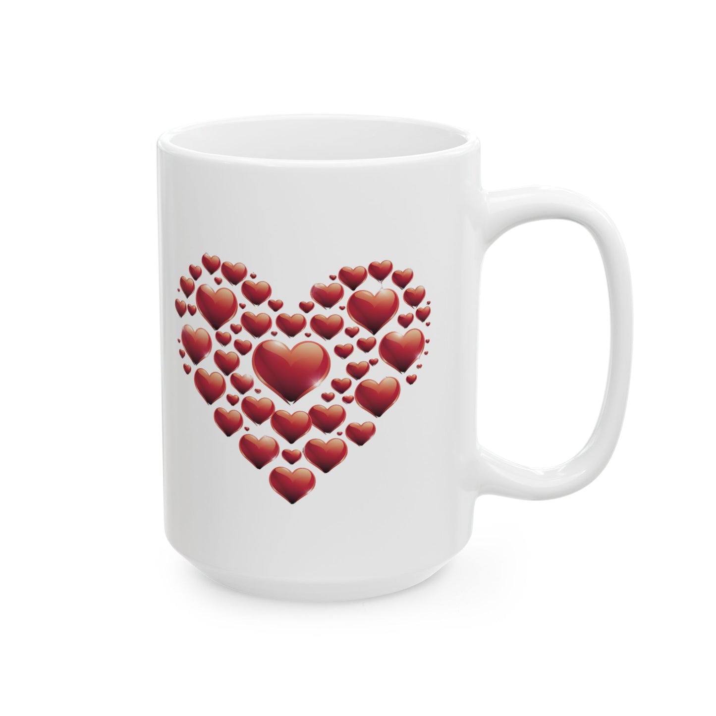 Mug - Heart Made Out of Hearts Fun Ceramic Mug (11oz, 15oz)