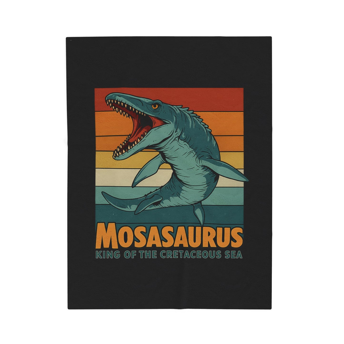 Mosasaurus Dinosaur Blanket - 100% Polyester Fleece Throw, Retro Sea Monster Bedding, Dinosaur Gift for Kids and Adults, Cozy Bed Decor