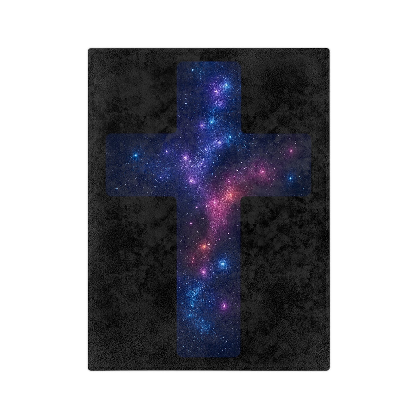 Microfiber Blanket with Cosmic Cross Design Christian Blanket Faith Based Decor Religious Throw Spiritual Blanket