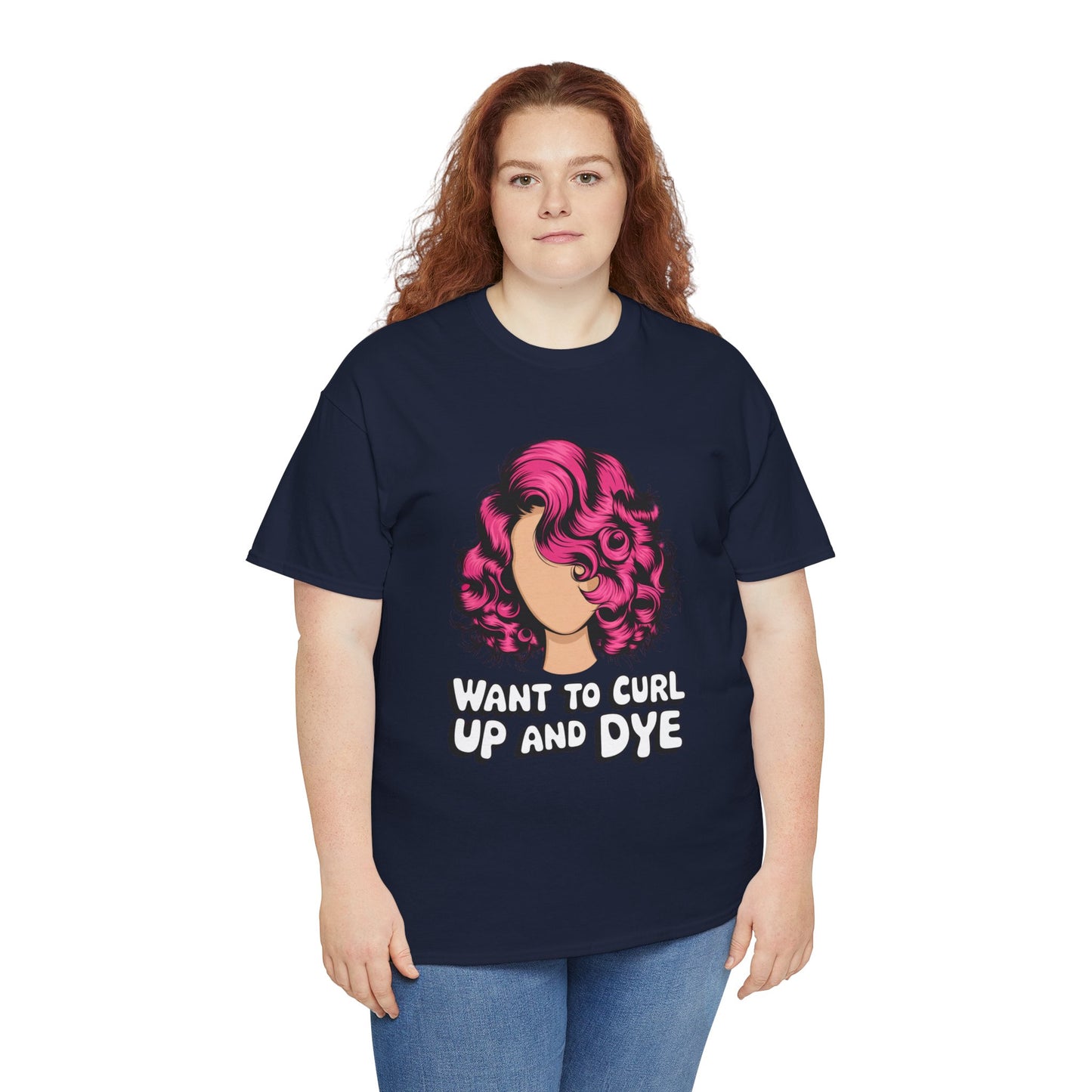 Curly Hair Tee: Want To Curl Up And Dye – Funny Hair Colorist Tee, Salon & Curl Lovers Gift, Trendy Graphic Shirt for Hairstylists