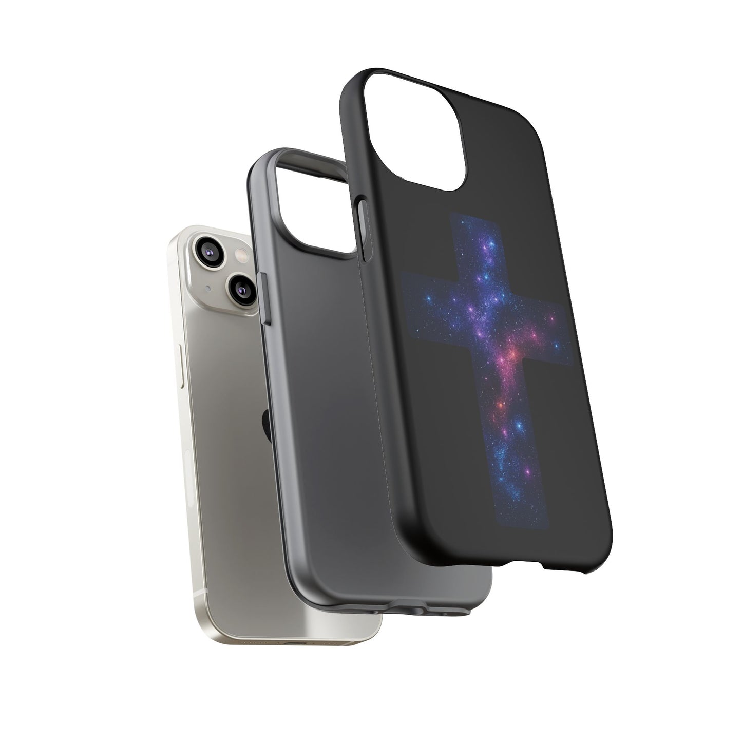 iPhone Case - Galactic Cross design Christian Phone Case Spiritual iPhone Accessory Religious Case Gift for Believers