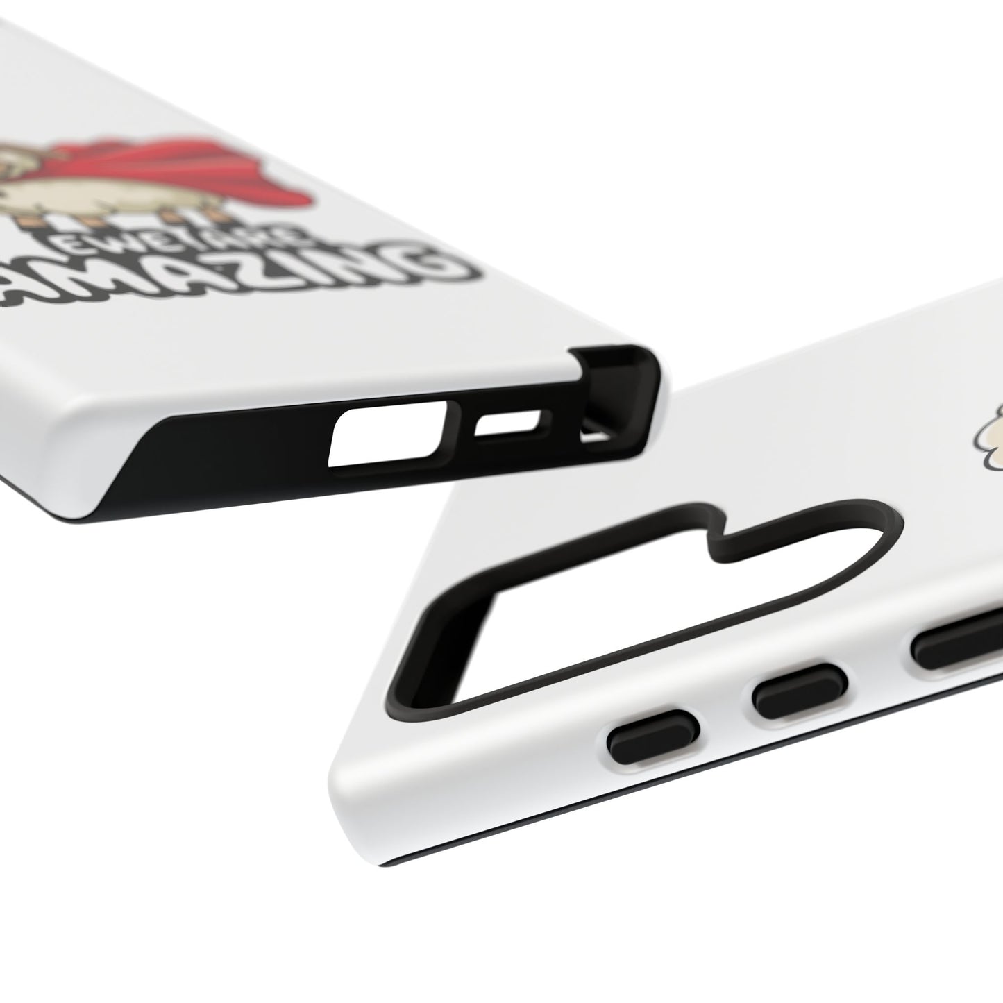 Funny Samsung Case - Cute Sheep Phone Cover - "Ewe Are Amazing" Gift for Her or Him - Animal Pun Superhero Case - Samsung Case