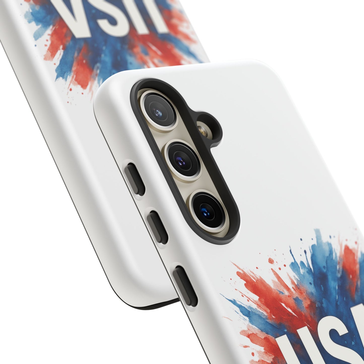 USA Splash Samsung Case - Patriotic Red White Blue Tough Cover, Dual-Layer Protection, 4th of July amd Veteran Gift for Galaxy