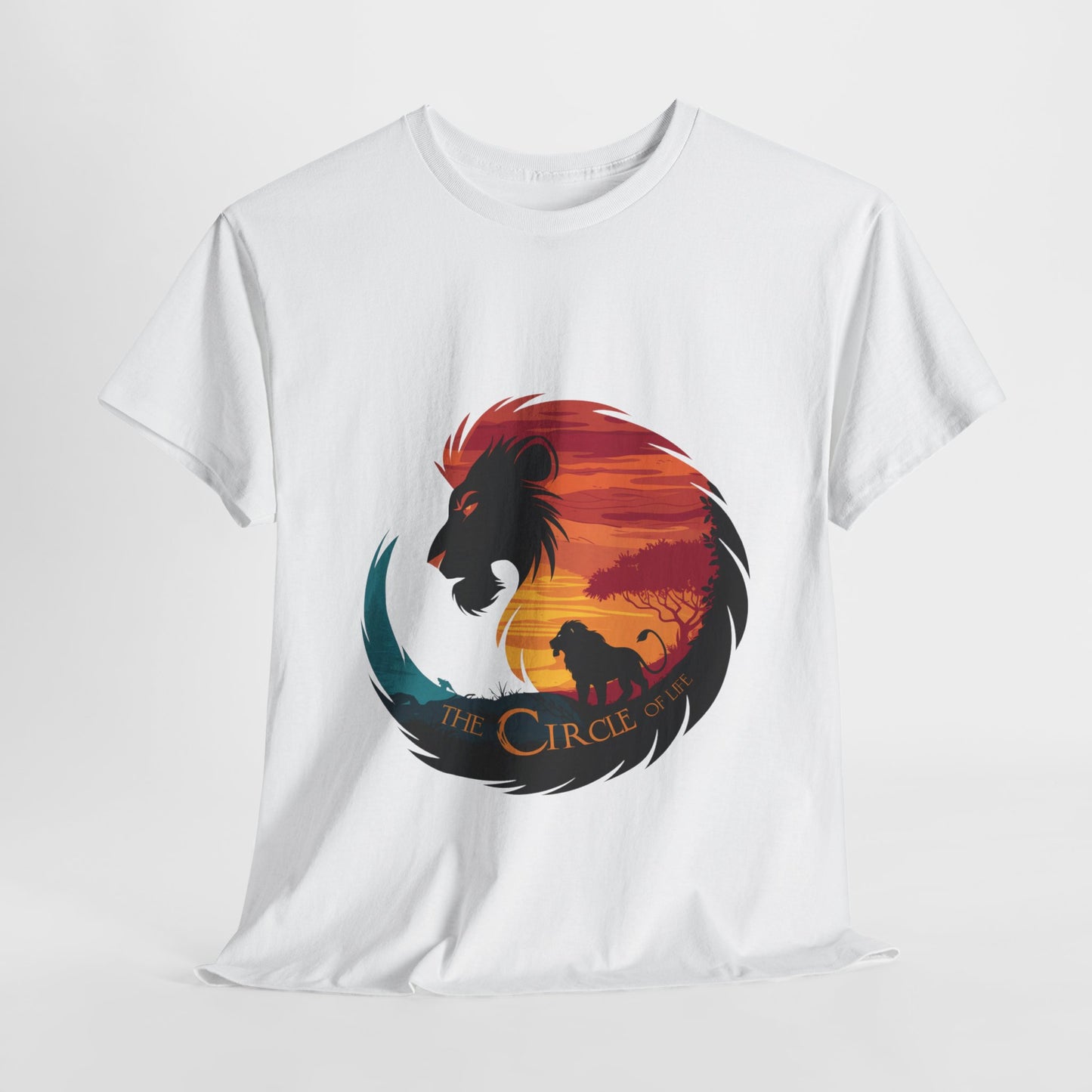 The Circle of Life Lion Shirt – Sunset Safari Wildlife Graphic Tee – Inspirational Nature T-Shirt for Animal Lovers & Adventure Fans