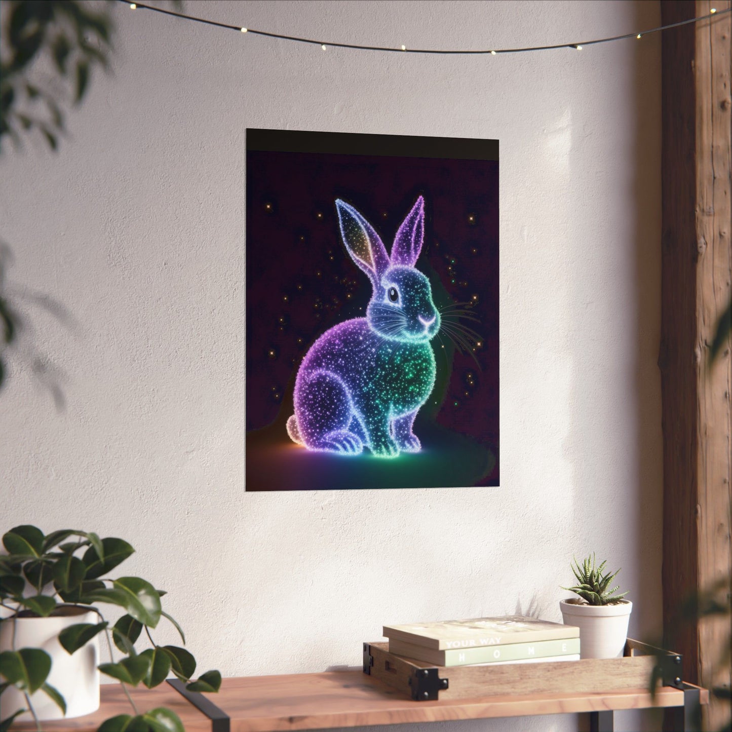 Vertical Poster - Bioluminescent Easter Bunny Easter Decor Easter Bunny Poster Home Decor