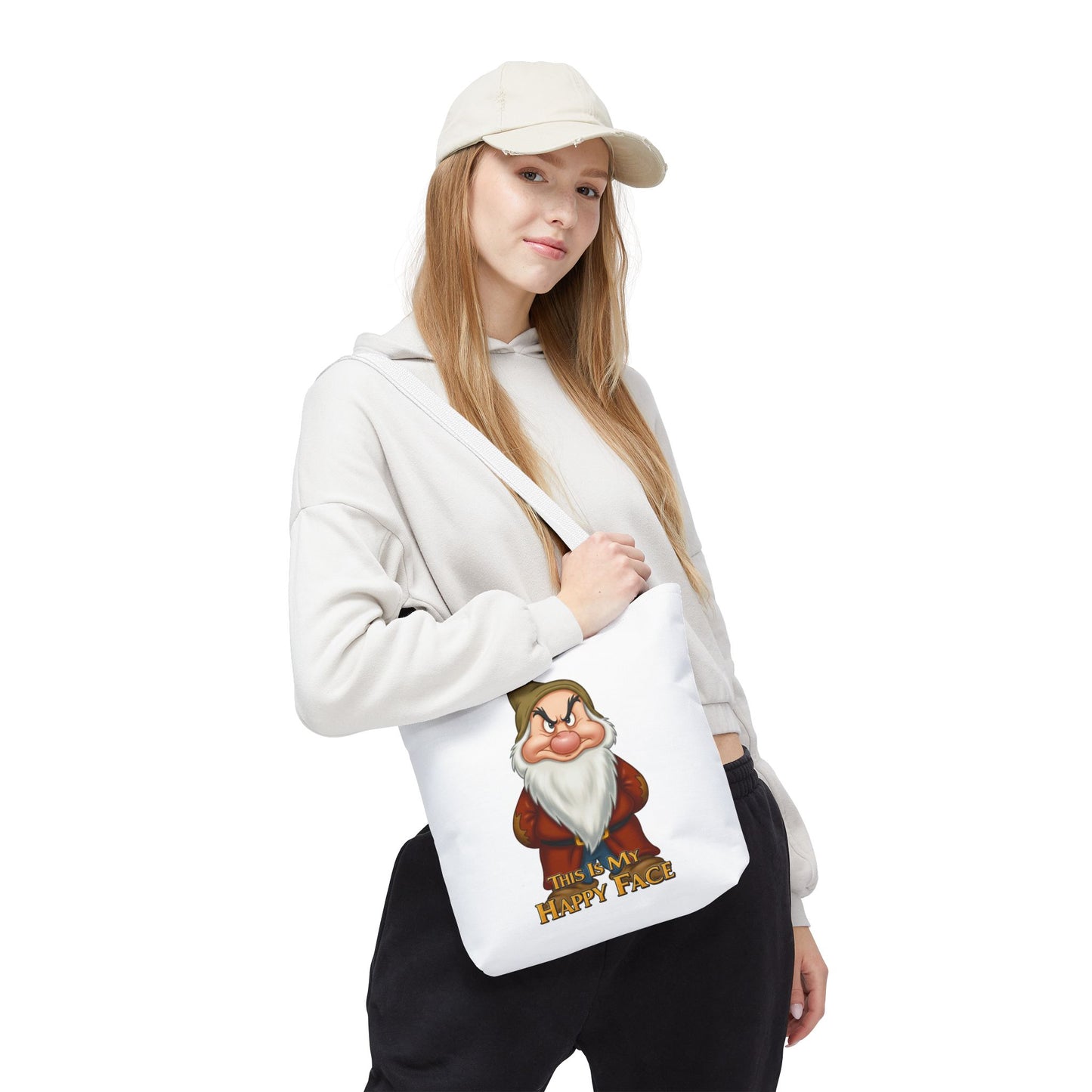 Grumpy Dwarf Tote Bag - "This Is My Happy Face"
