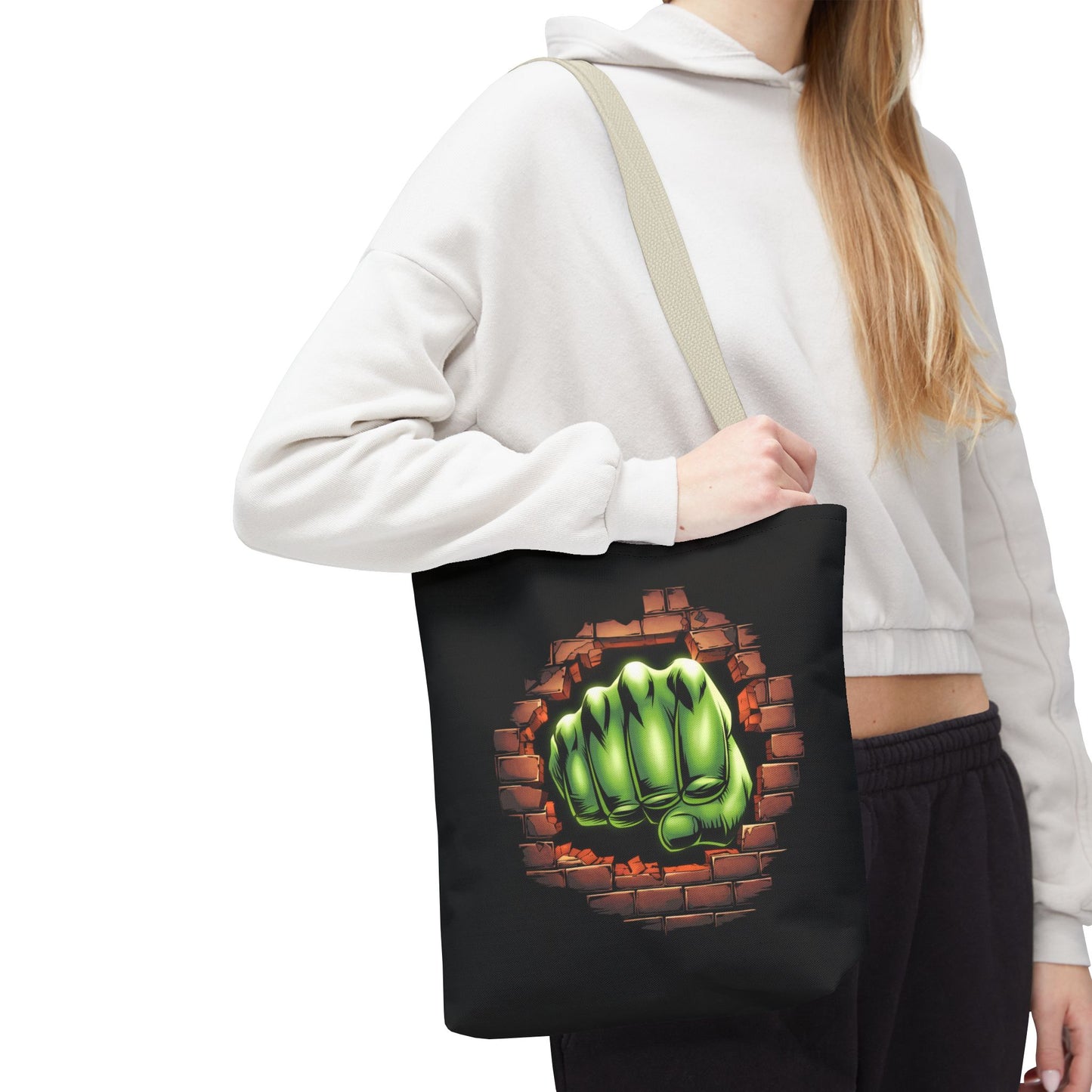 Green Fist Tote Bag, Comic Book Bag, Geeky Gift, Tote for Geeks, Reusable Bag