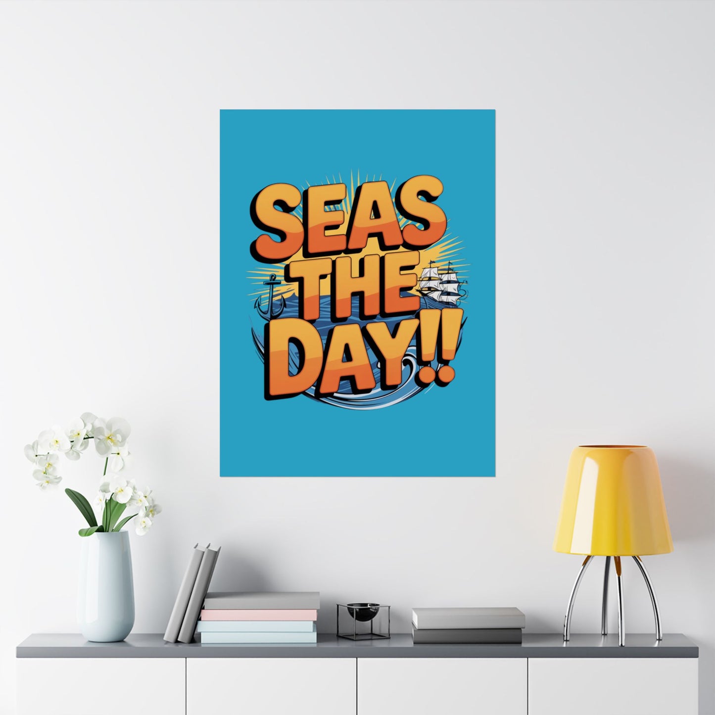 Vertical Poster - Seas The Day Pun Print