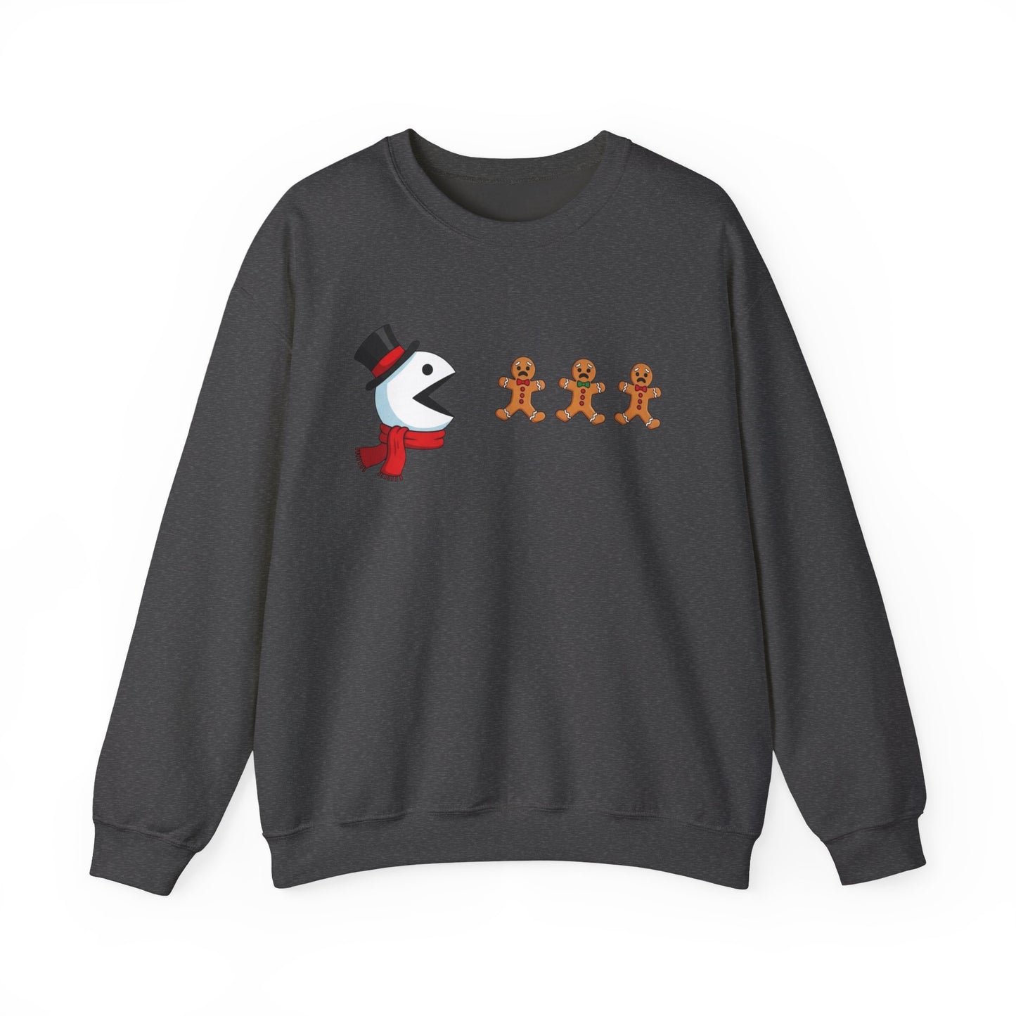Funny Snowman And Gingerbread Sweatshirt, Cute Christmas Crewneck, Holiday Winter Sweater, Festive Graphic Pullover For Men And Women