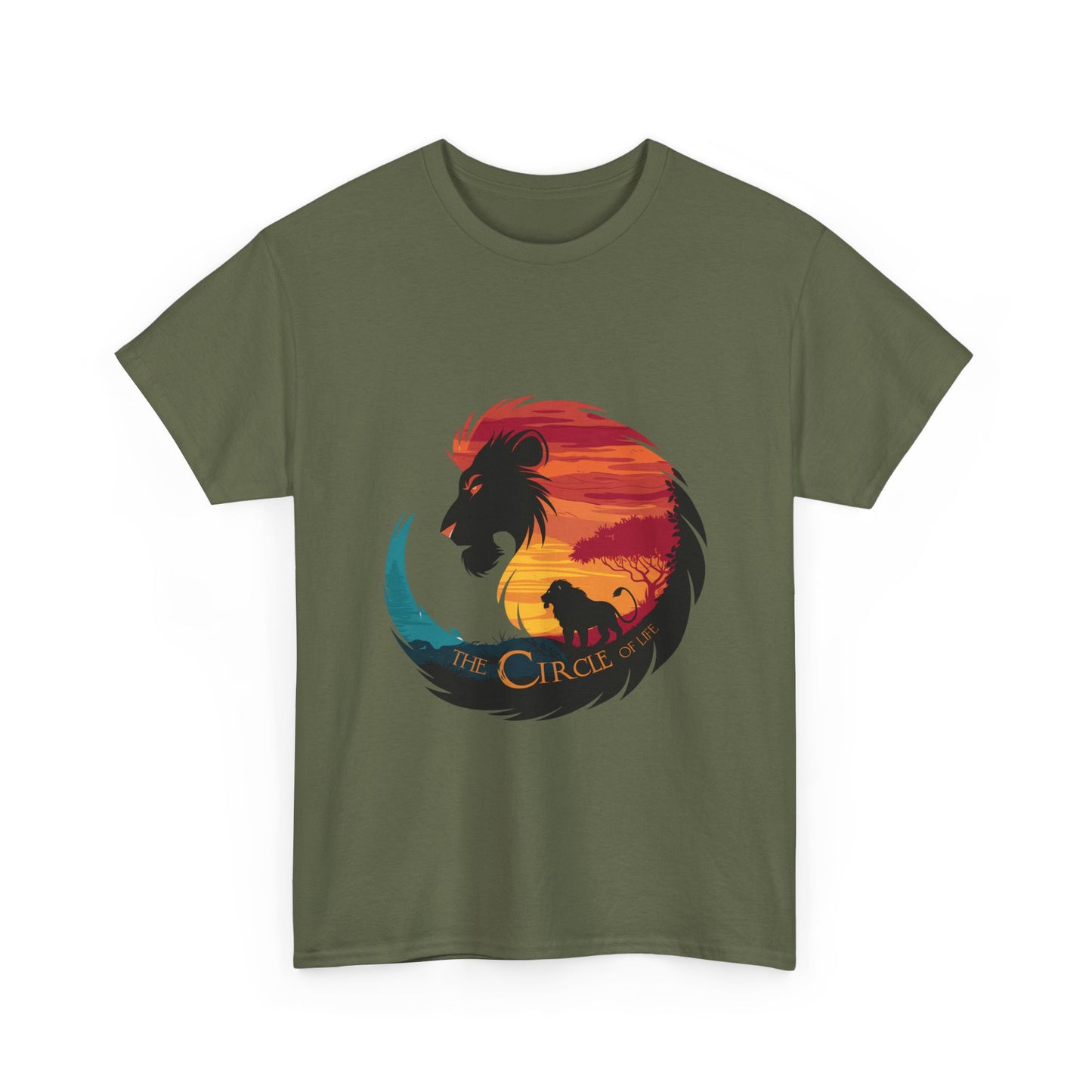 The Circle of Life Lion Shirt – Sunset Safari Wildlife Graphic Tee – Inspirational Nature T-Shirt for Animal Lovers & Adventure Fans