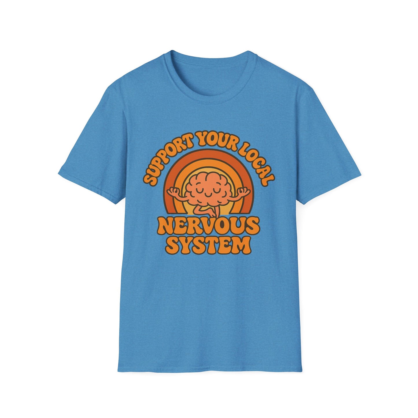 Support Your Local Nervous System T-Shirt | Funny Brain Tee, Neurodiversity Gift, Mental Health Humor Shirt, Science Geek Retro Tee