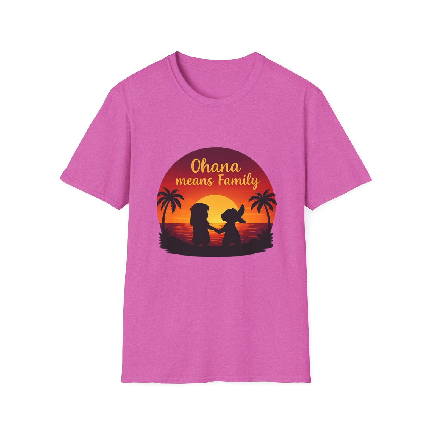 Ohana Means Family Shirt - Cute Sunset Graphic Tee, Hawaiian Family Quote Shirt, Family Inspired T-Shirt, Matching Vacation Outfit