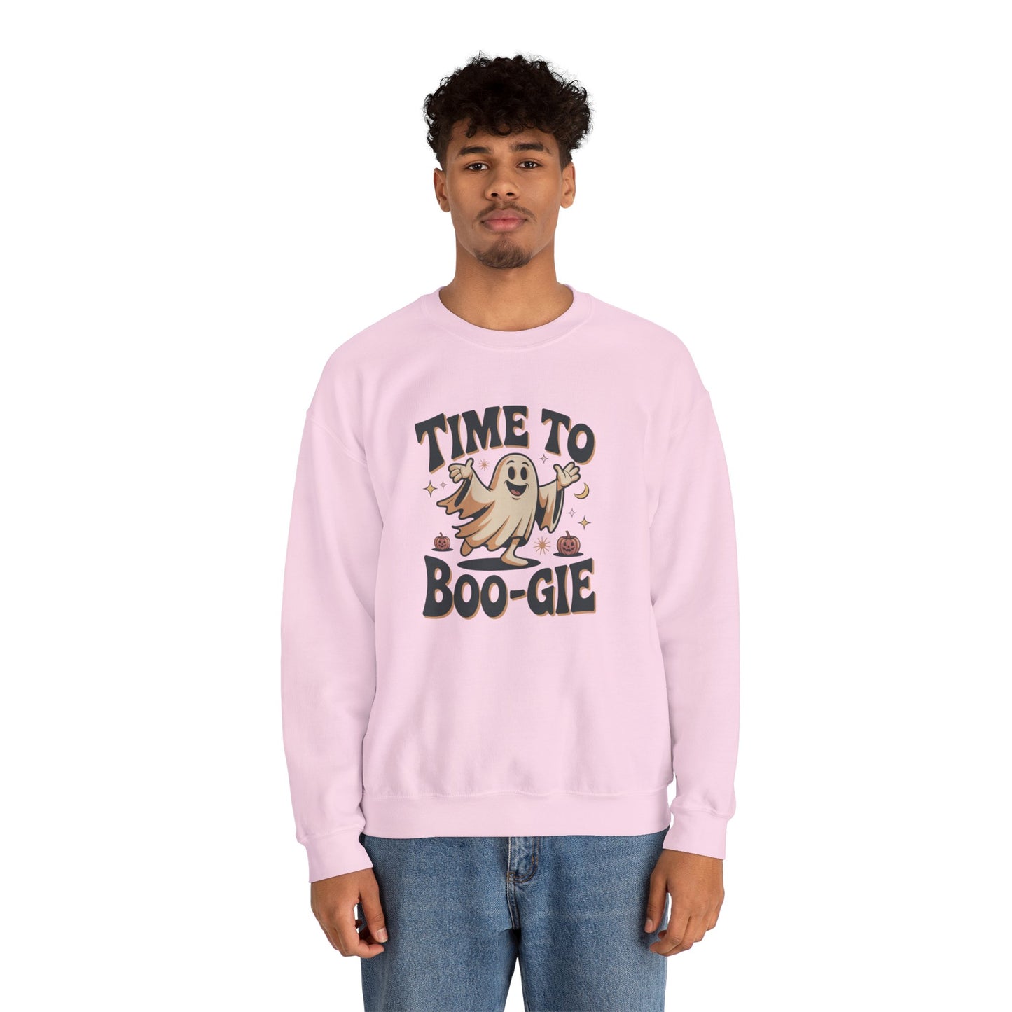 Time to Boo-gie Sweatshirt, Cute Ghost Halloween Crewneck, Spooky Sayings Graphic Pullover, Boo-gie Ghost Sweater, Fall Spooky Season Outfit