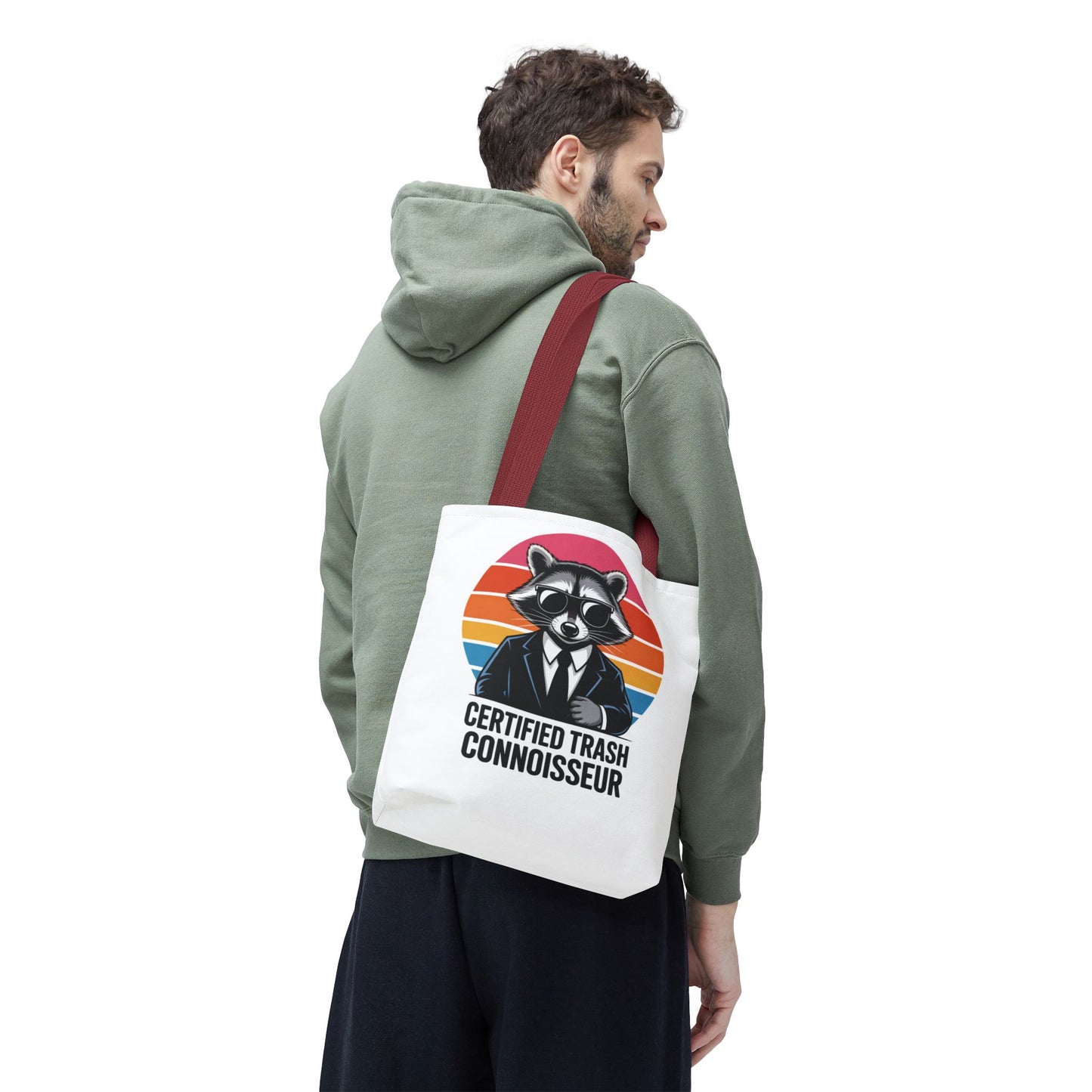 Certified Trash Connoisseur Raccoon Tote Bag Fun and Quirky Everyday Carry Trash Panda Bag