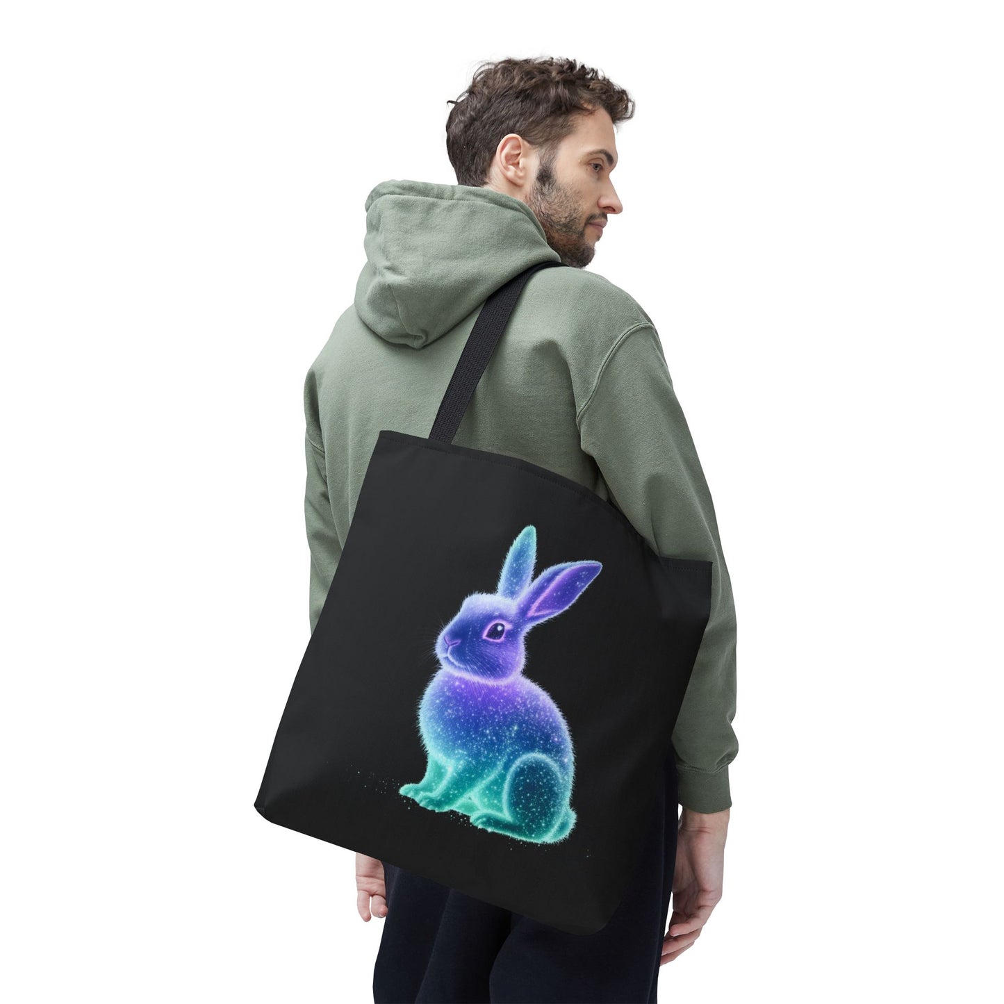 Bioluminescent Easter Bunny Tote Bag Easter Bag Easter Tote Reusable Shopping Bag