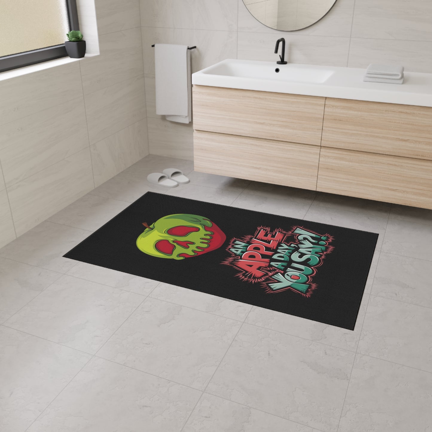 Floor Mat - Poison Apple 'An Apple a Day You Say' Fun Design