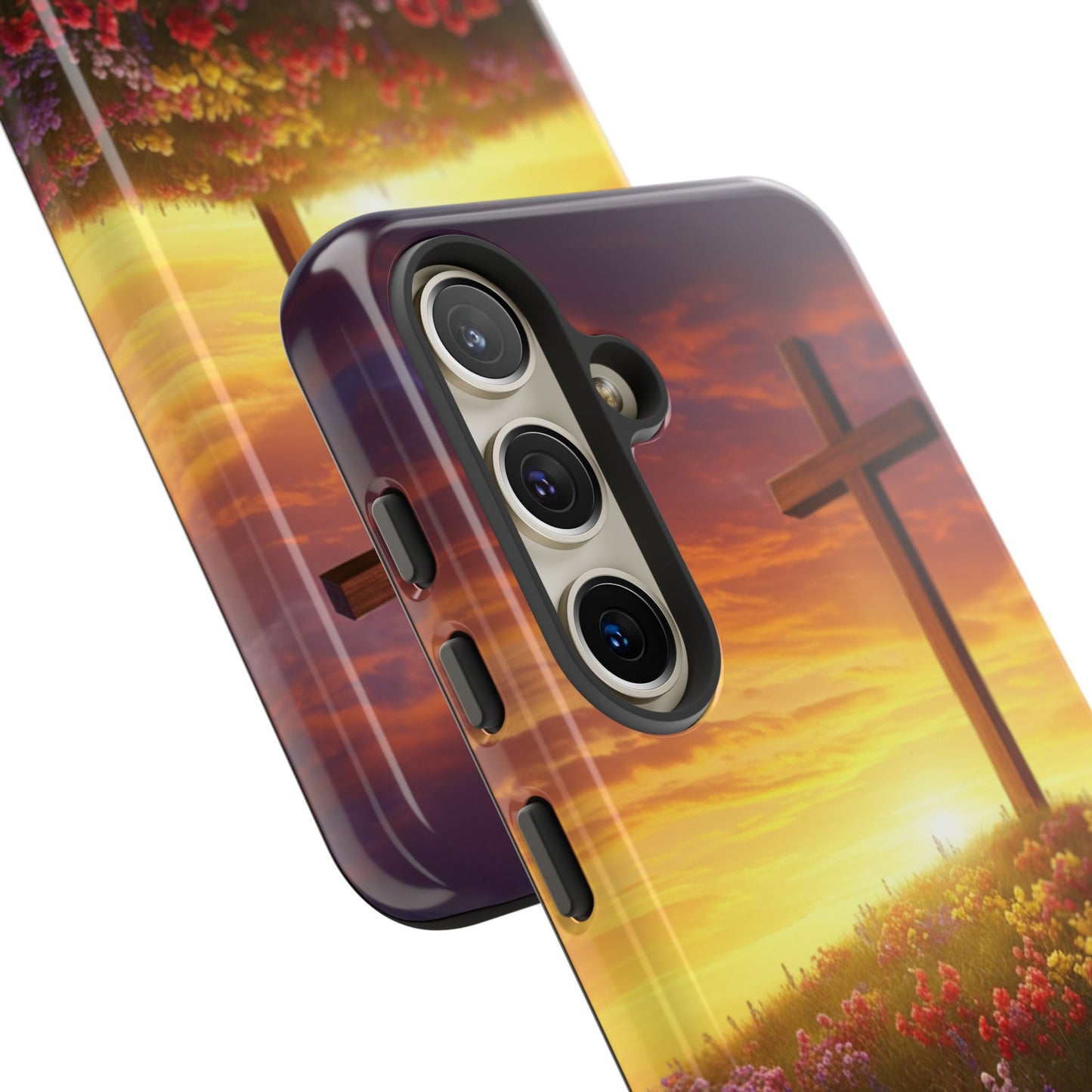 Samsung Phone Case Cross on a Hill Painting Christian Phone Case Cross Samsung Case