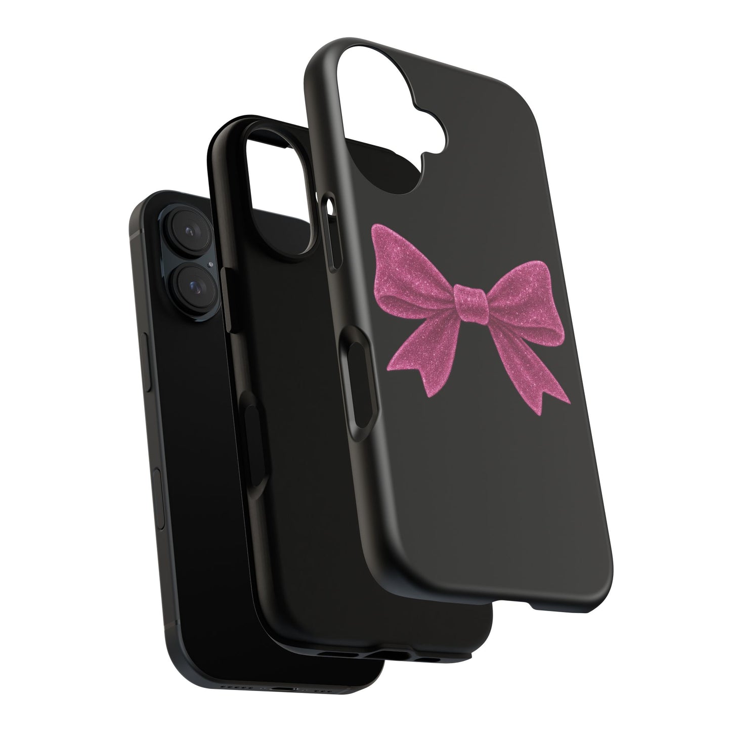 Pink Bow iPhone Case β Coquette Aesthetic Phone Cover β Glitter Soft Girl Tech Accessory β Cute Glossy Pinkcore Case β Gift for Her